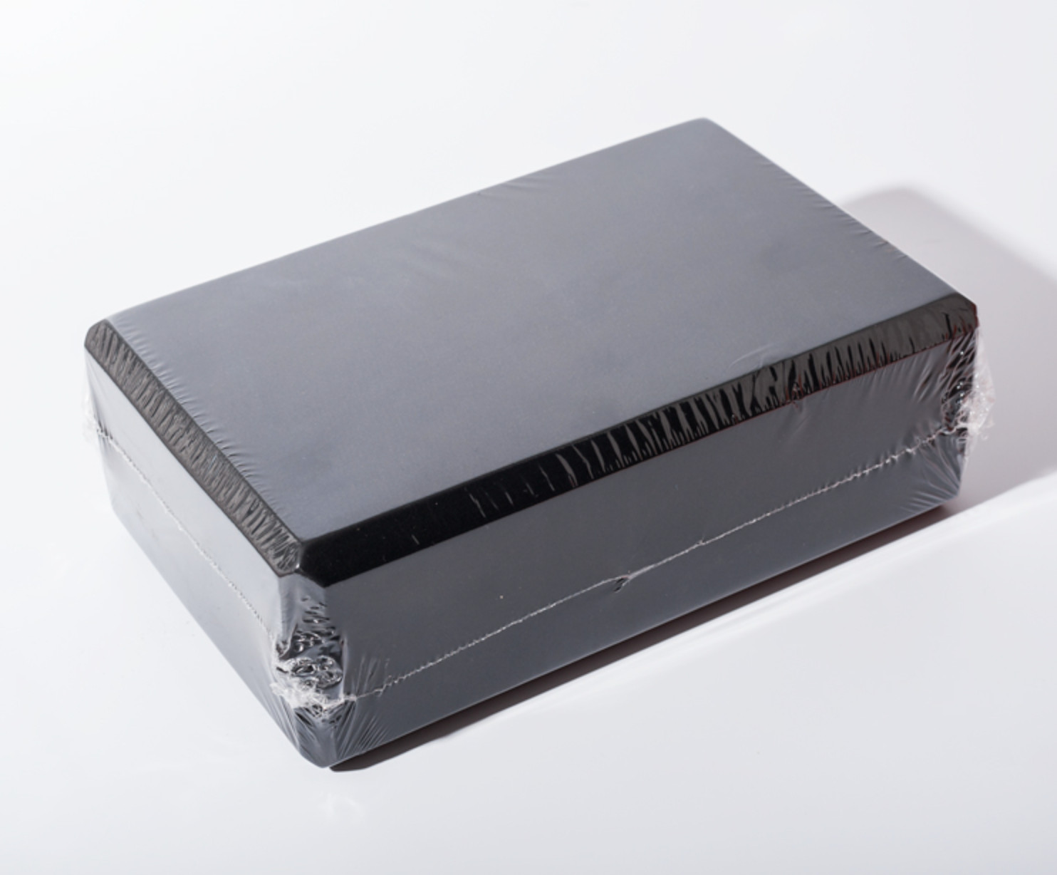 Black Yoga Block with Lavender Yoga Strap for Balance and Stability
