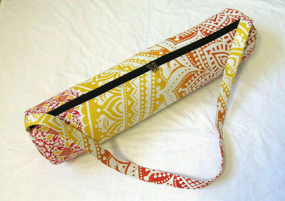 Indian Yoga Bag Tie Dye Mantra 100% Cotton Gym Mat Carrier Bags With Shoulder St