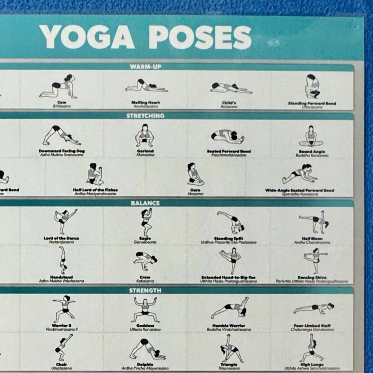 QuickFit Yoga Posters 4 Posters Stretching Warm-up Exercise Palace Learning