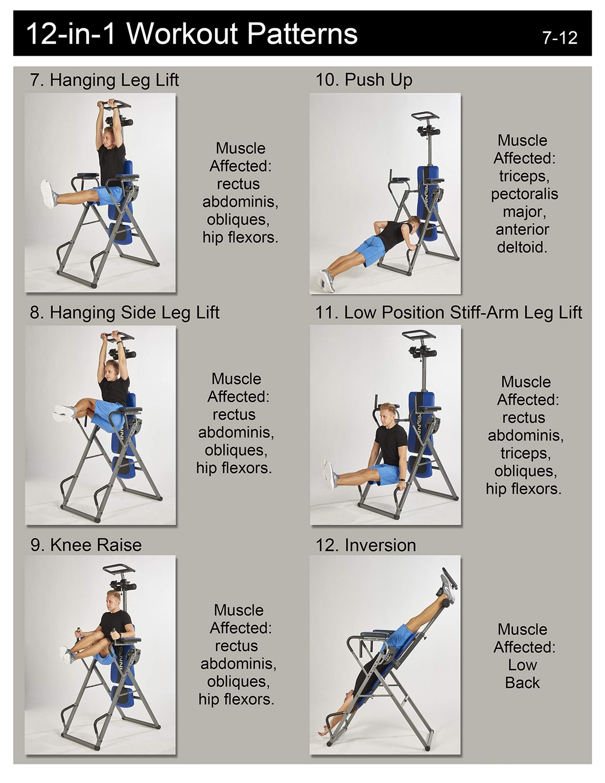 Innova ITP1000 12-in-1 Inversion Table with Power Tower Workout Station