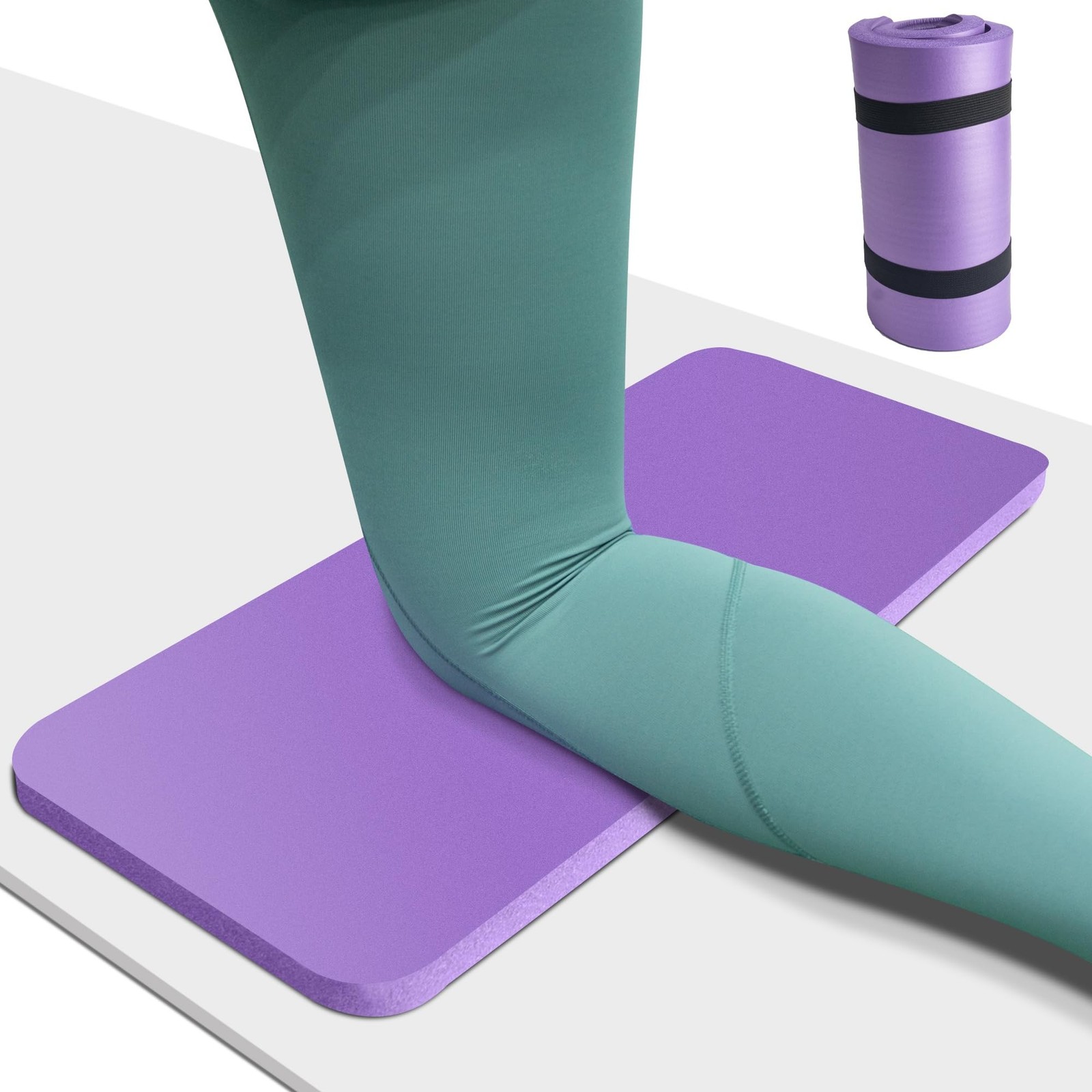 Yoga Knee Pad Cushion, 24 x 9.8 x 0.8 in Thick Mini Yoga Mat, Odor-Free NBR W…