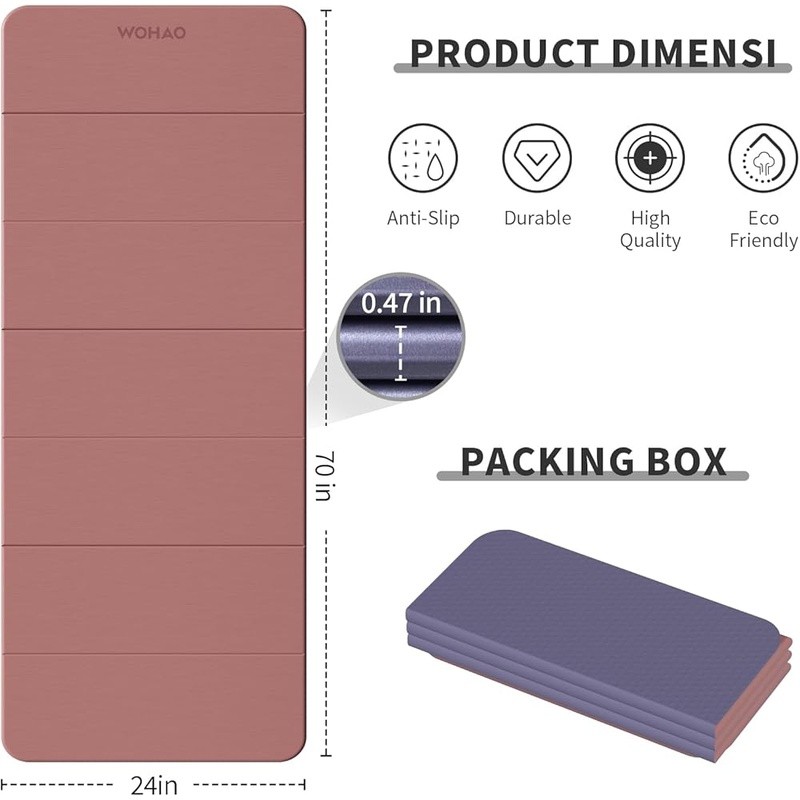 7-Fold Compact Workout Mat Non-Slip Yoga Pad TPE Material Dual-Sided Grip New