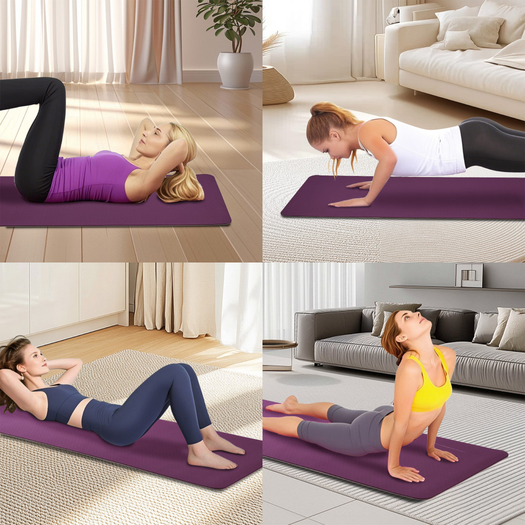 Exercise Yoga Mat Extra Thick Gym Fitness With Non Slip Pilates Mats Pad 72&Prime;X24&Prime;