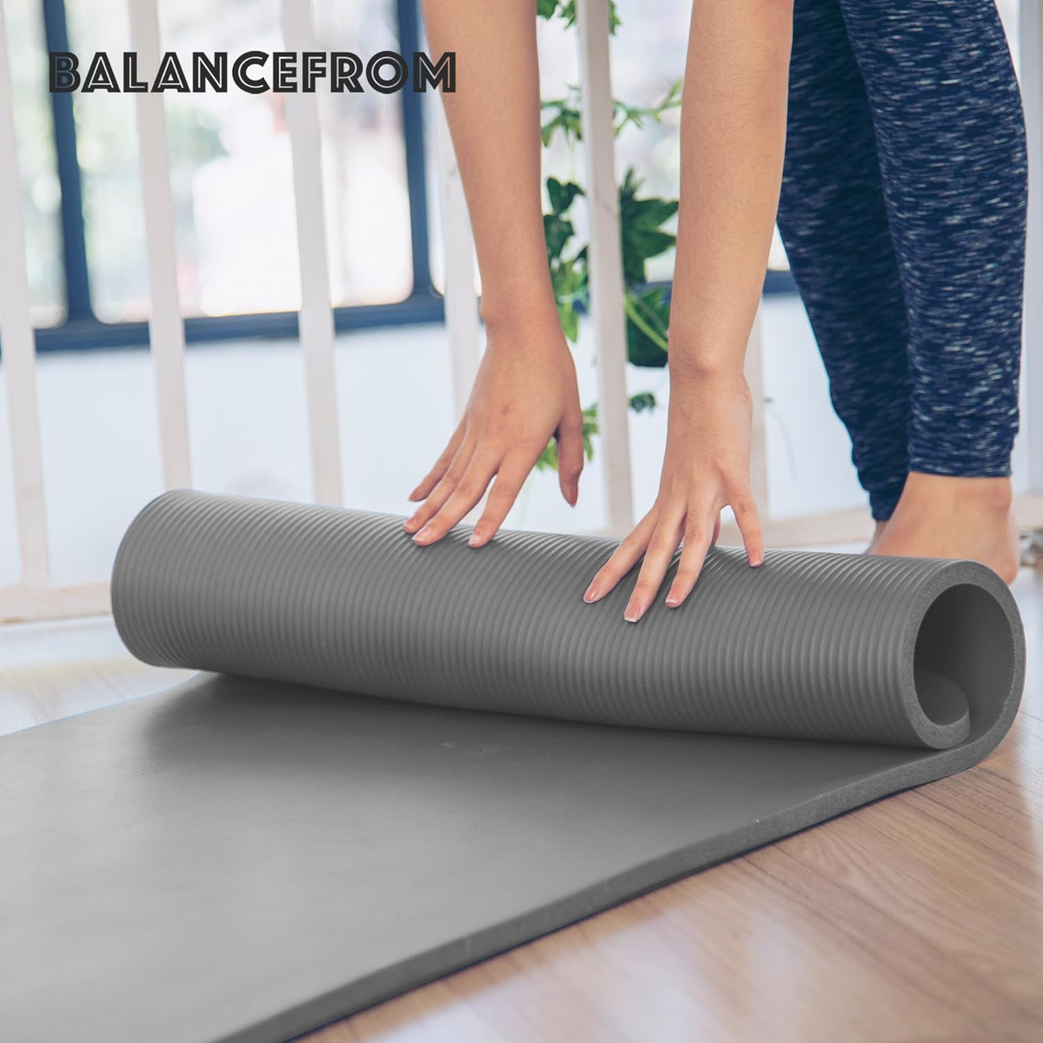Balancefrom Yoga Mat, 1-Inch Extra Thick High Density Exercise Mat, Anti-Tear Ex
