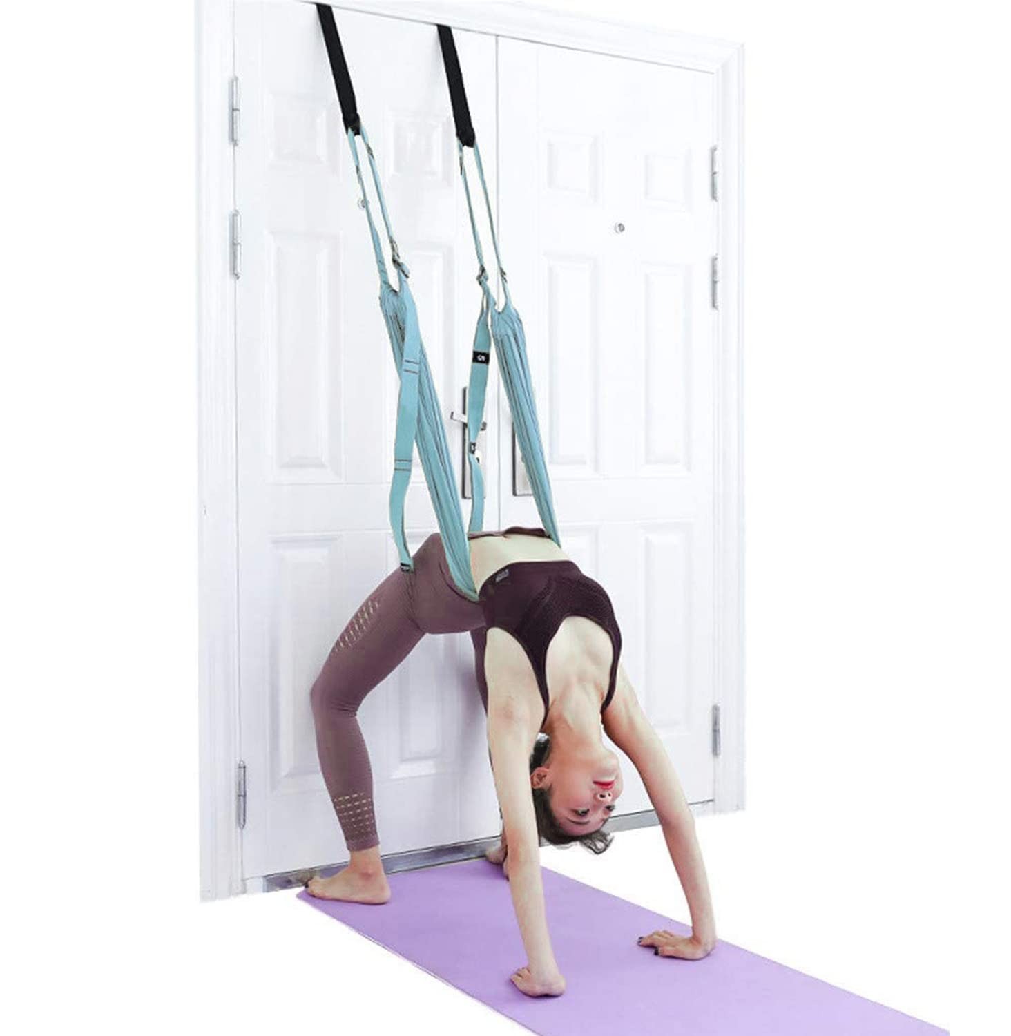 Yoga Fitness Stretching Strap, Adjustable Leg Stretcher Back Bend Assist Trai…