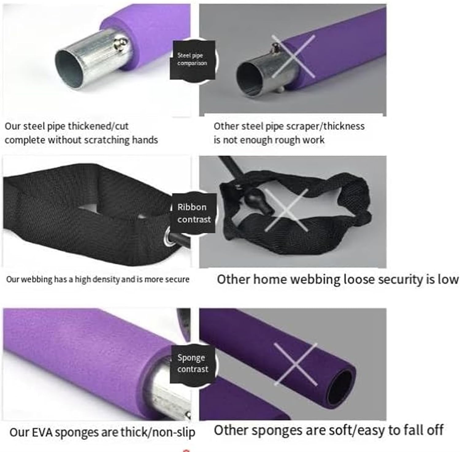 Stretched Fusion Multi-Functional Pilates Bar, Purple | for Home