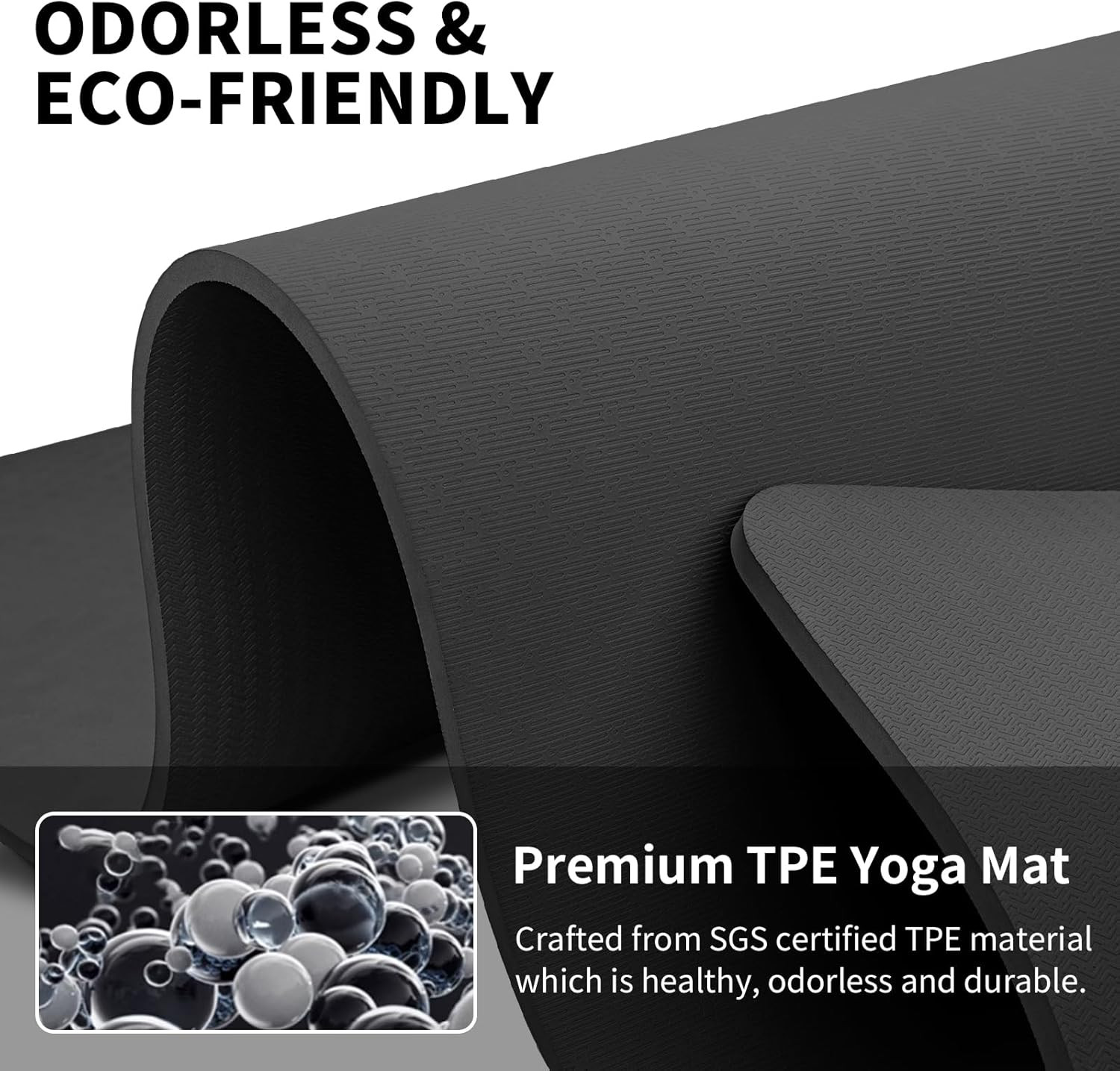 Extra Long TPE Yoga Mat 79&Prime; X 40&Prime; X 1/2&Prime; Thick Non-Slip Exercise Mat for Home Gy