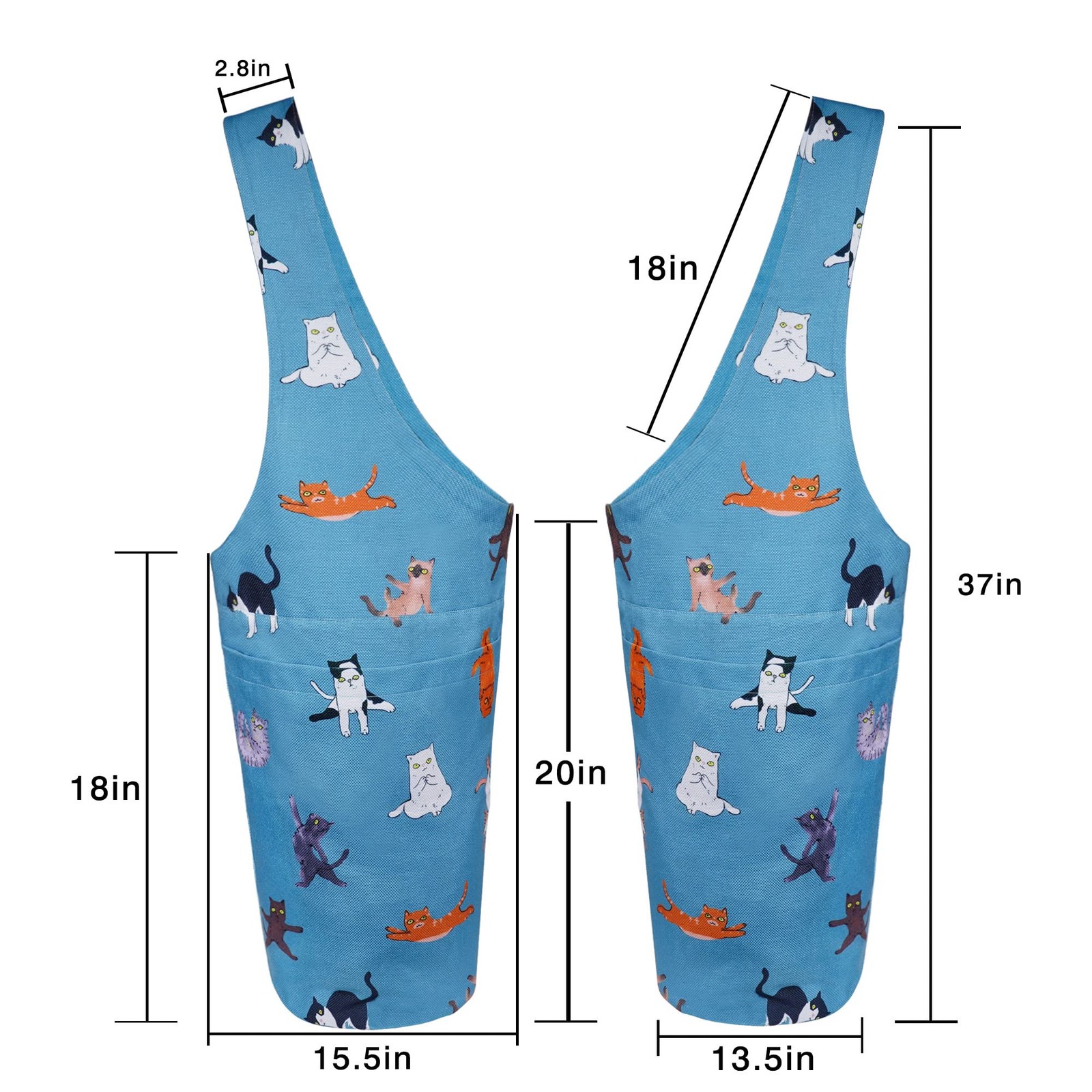 Yoga Bag Cat Yoga Pose Mat Carrier with Large & Zipper Pockets, Fits…