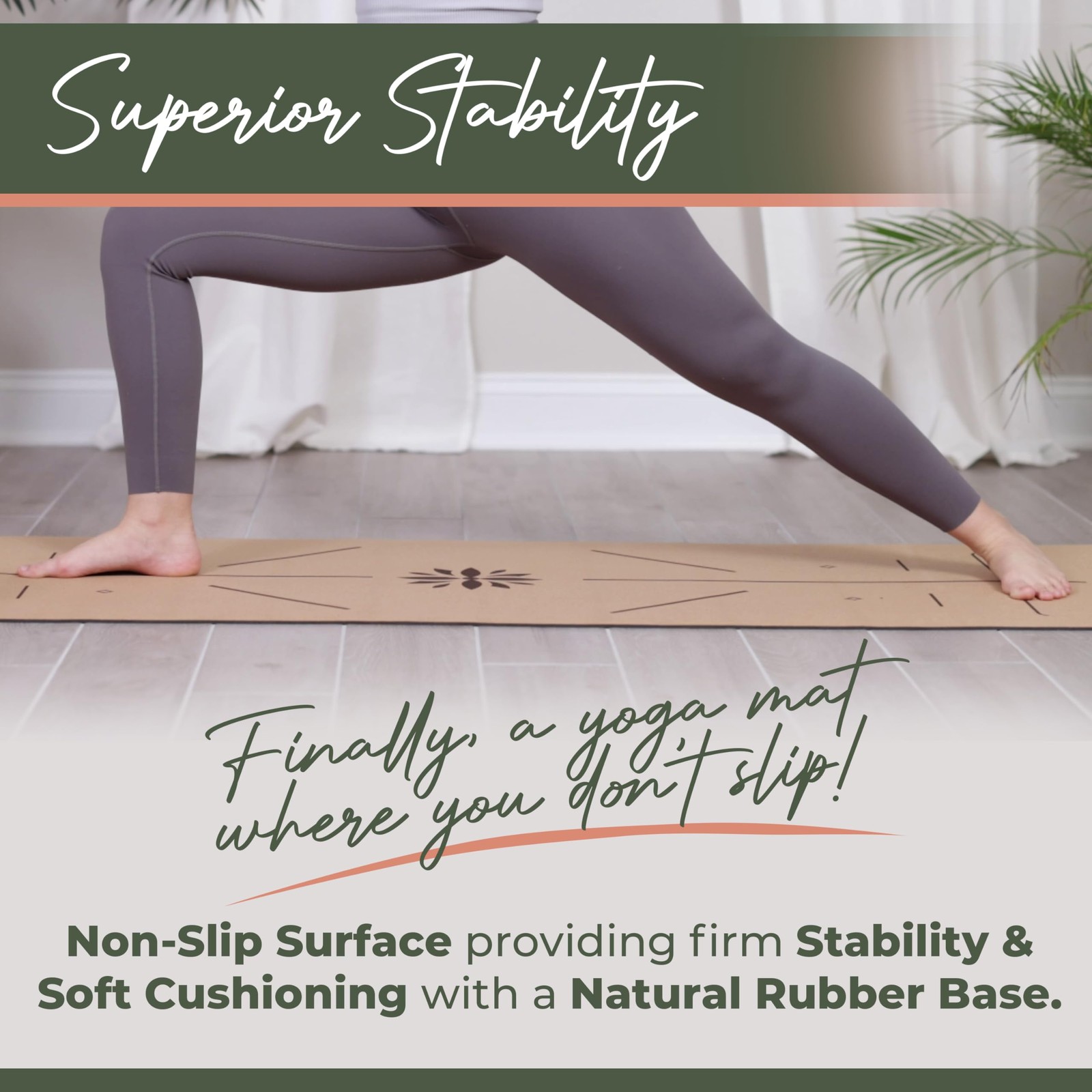 Premium Yoga Cork Mat | 5mm Thick Natural Tree Rubber Base and Bigger Mat for…