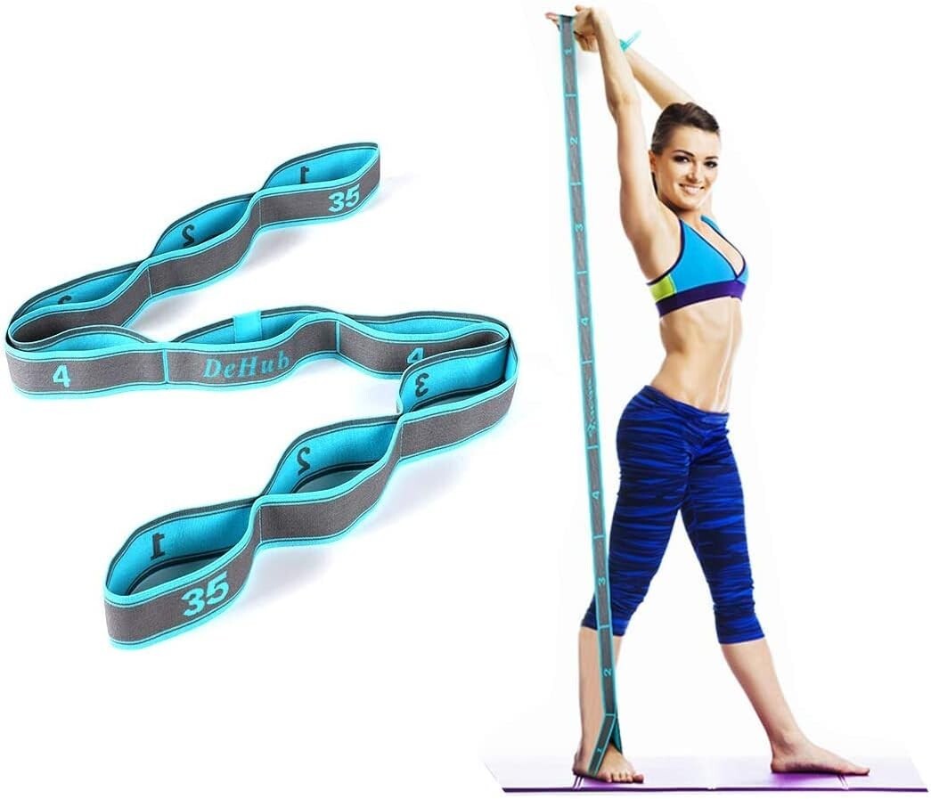 Durable Cotton Yoga Stretching Strap with Easy Grip Loops – Washable Design