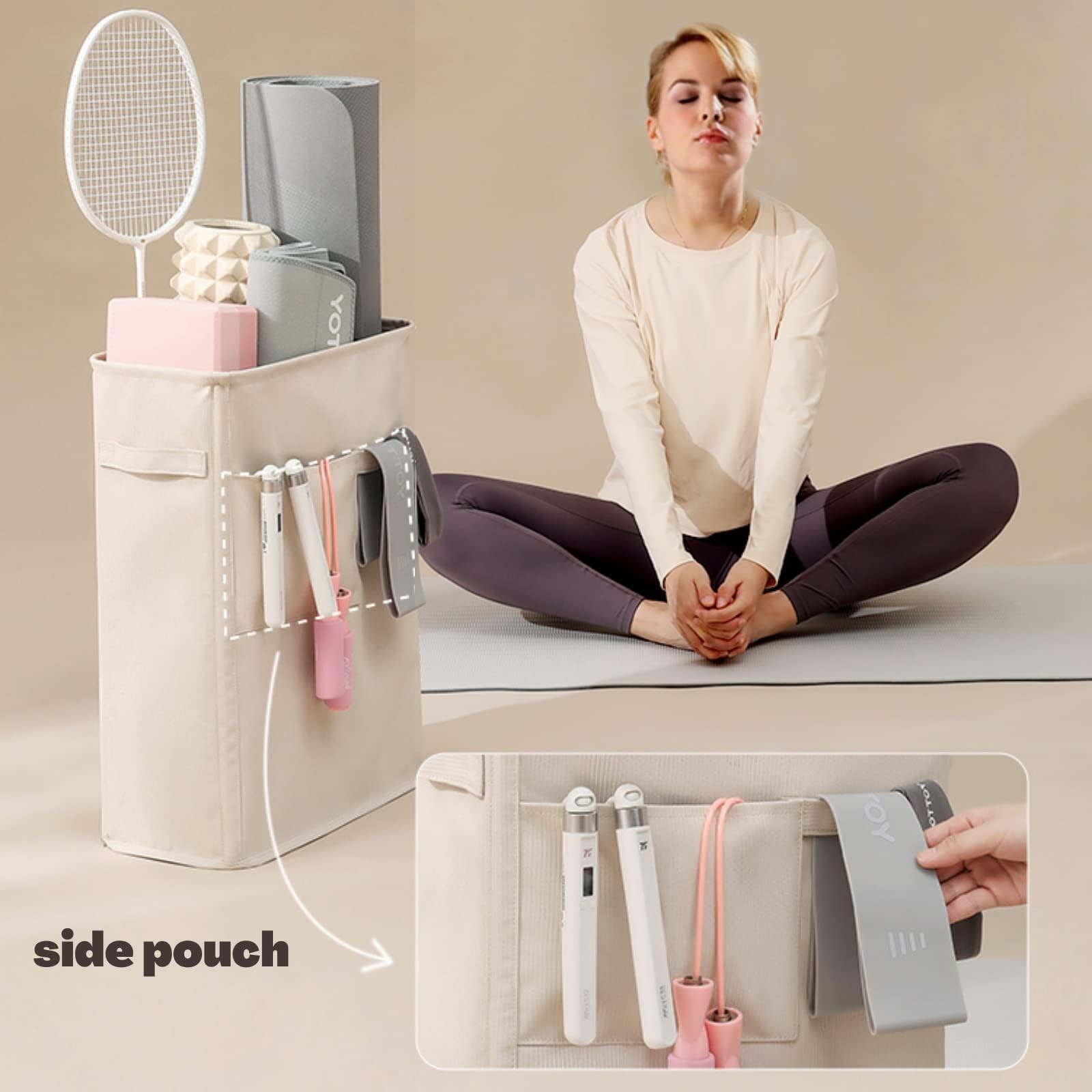 Yoga Mat Storage Racks, Home Gym Storage Rack for Foam Roller, Yoga Strap, Th…
