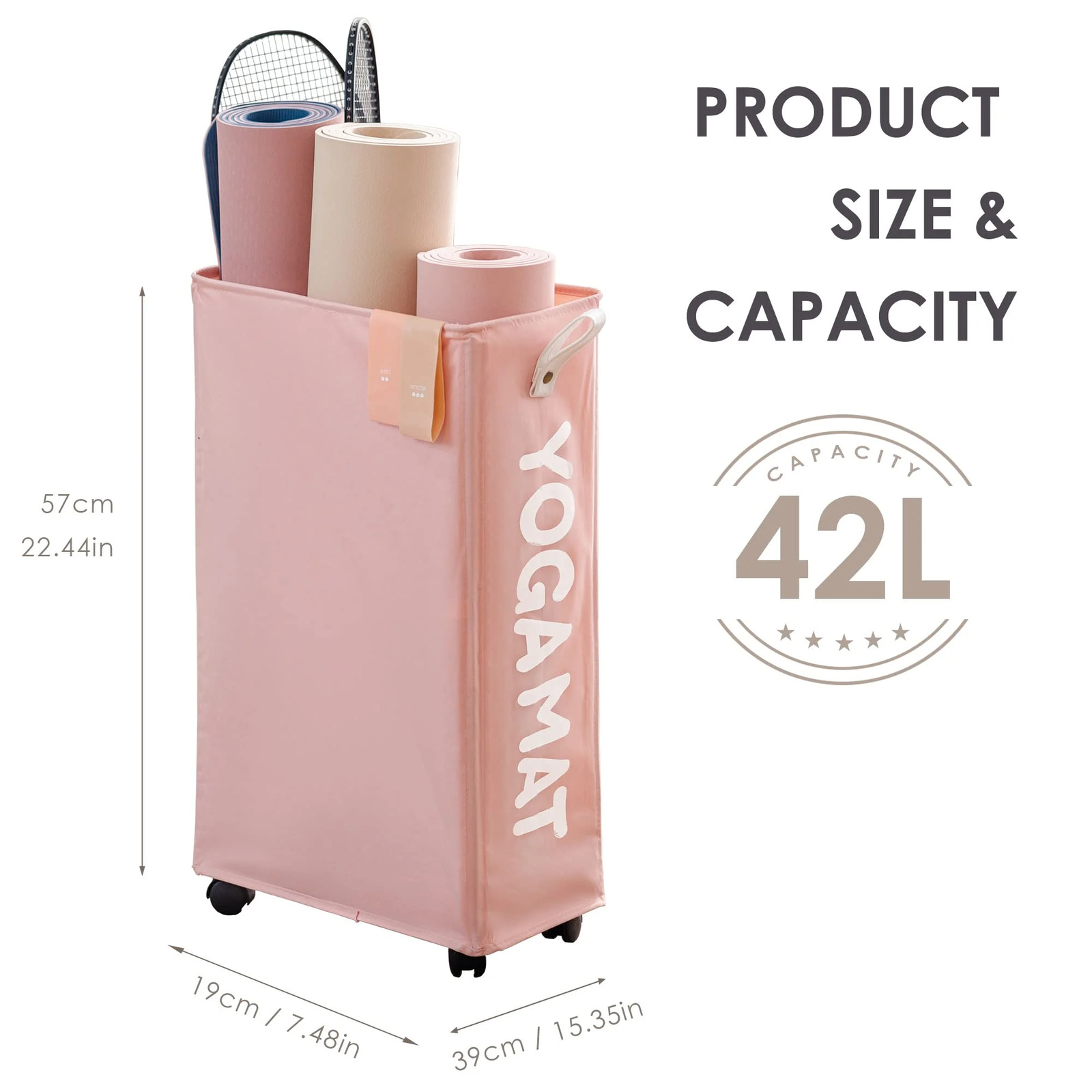 Yoga Mat Storage Rack, 22’’ Large Yoga Mat Holder Accessories, Home Gym Equipmen