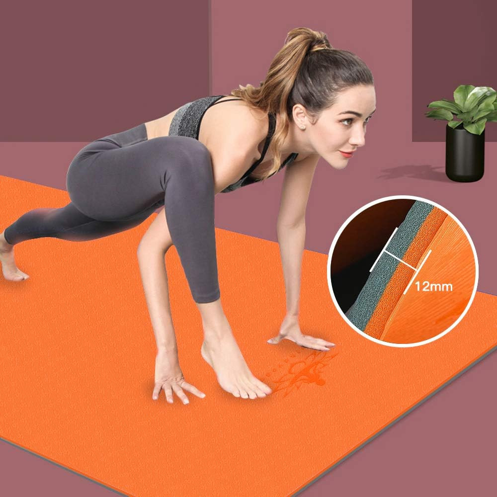 Extra Thick TPE Yoga Mat – 72&Prime;X 32&Prime; Thickness 1/2 Inch -Eco Friendly SGS Certifi