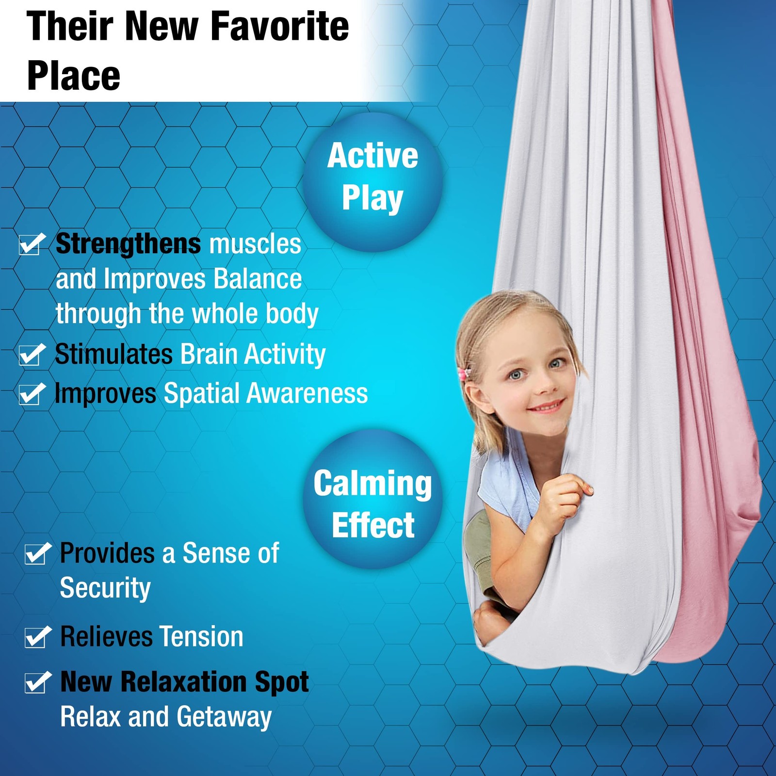 MINGLEWOOD Sensory Swing for Kids – Indoor Swing Set with 360° Swivel