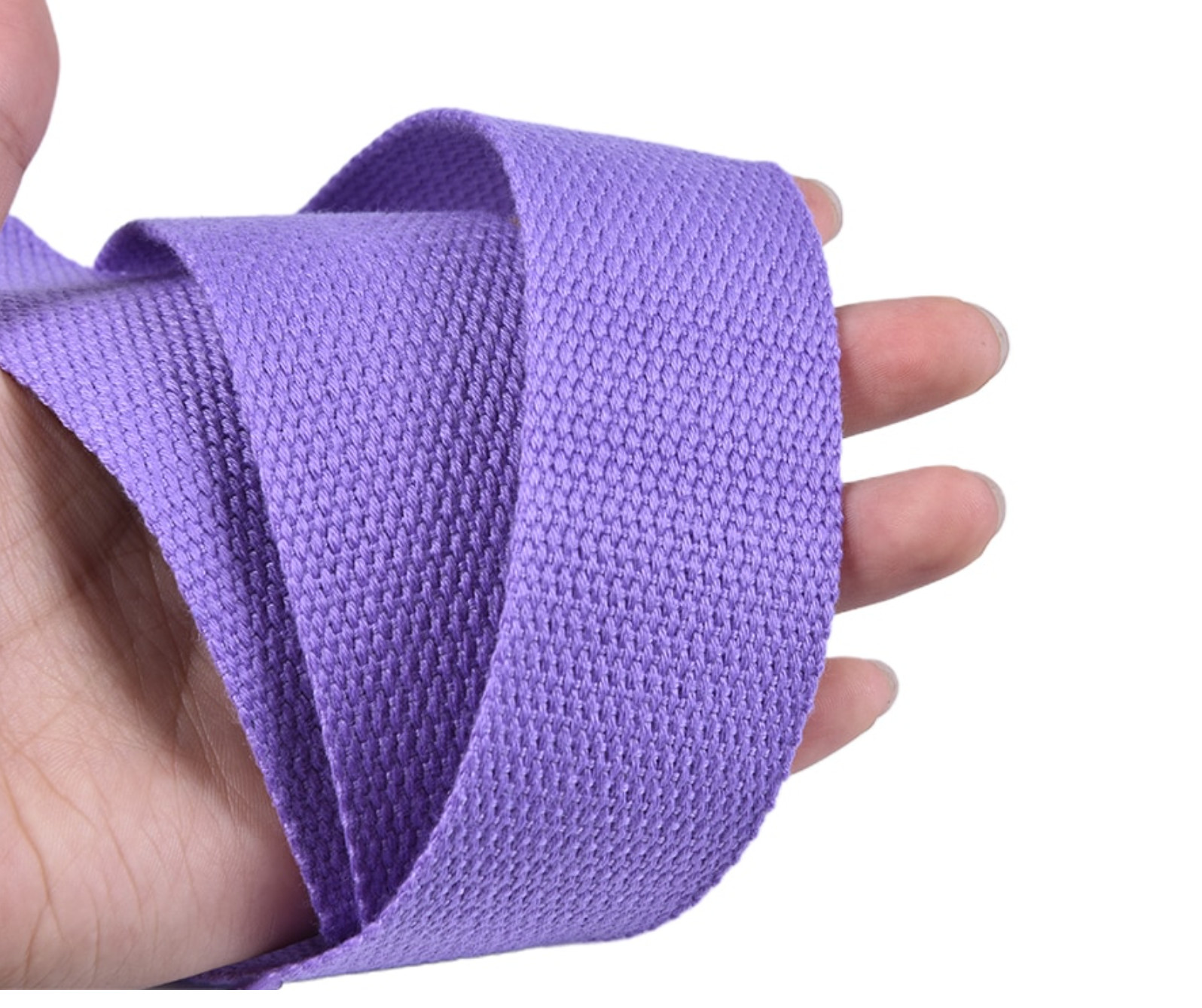 Black Yoga Block with Lavender Yoga Strap for Balance and Stability