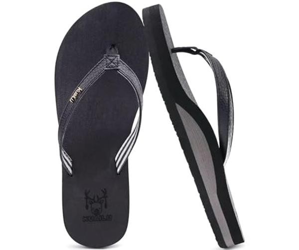 Womens Arch Support Flip Flops Comfortable Yoga Mat Slip on Summer 7.5 Black