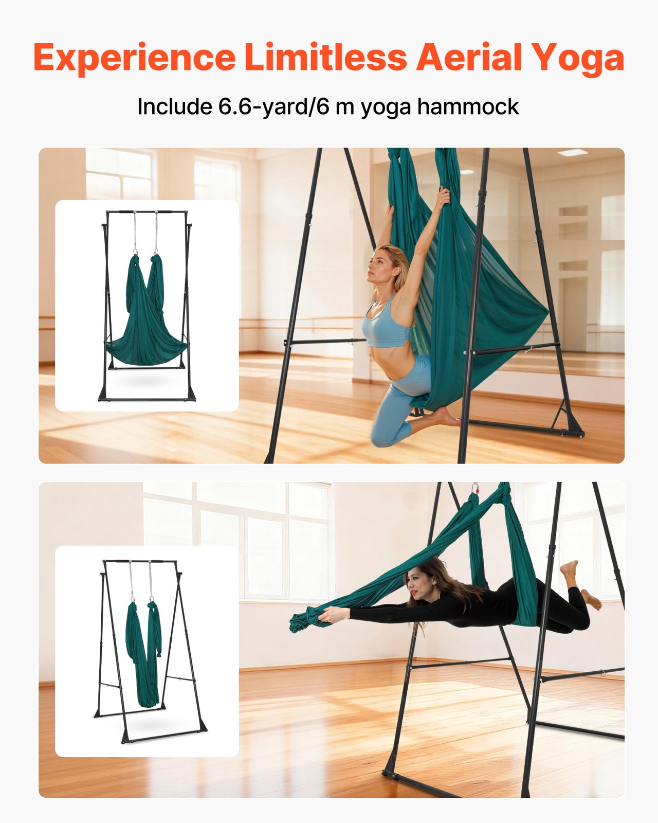 VEVOR Yoga Stand Frame 440.9 lbs Load Swing Stand with EVA Foam Pull Up Stands