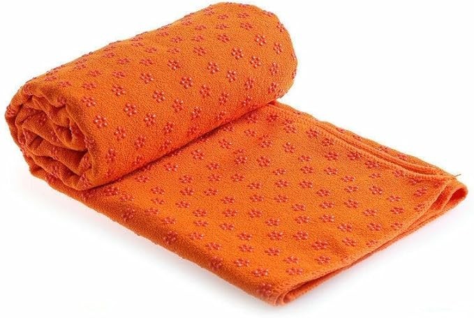 25×72&Prime; Non-Slip Hot Yoga Towel Microfiber Mat Cover Yoga Pilates Orange