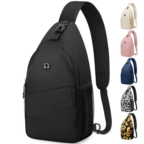 Crossbody Bags for Women Men Trendy Sling Bag Backpack Casual Chest Large Black
