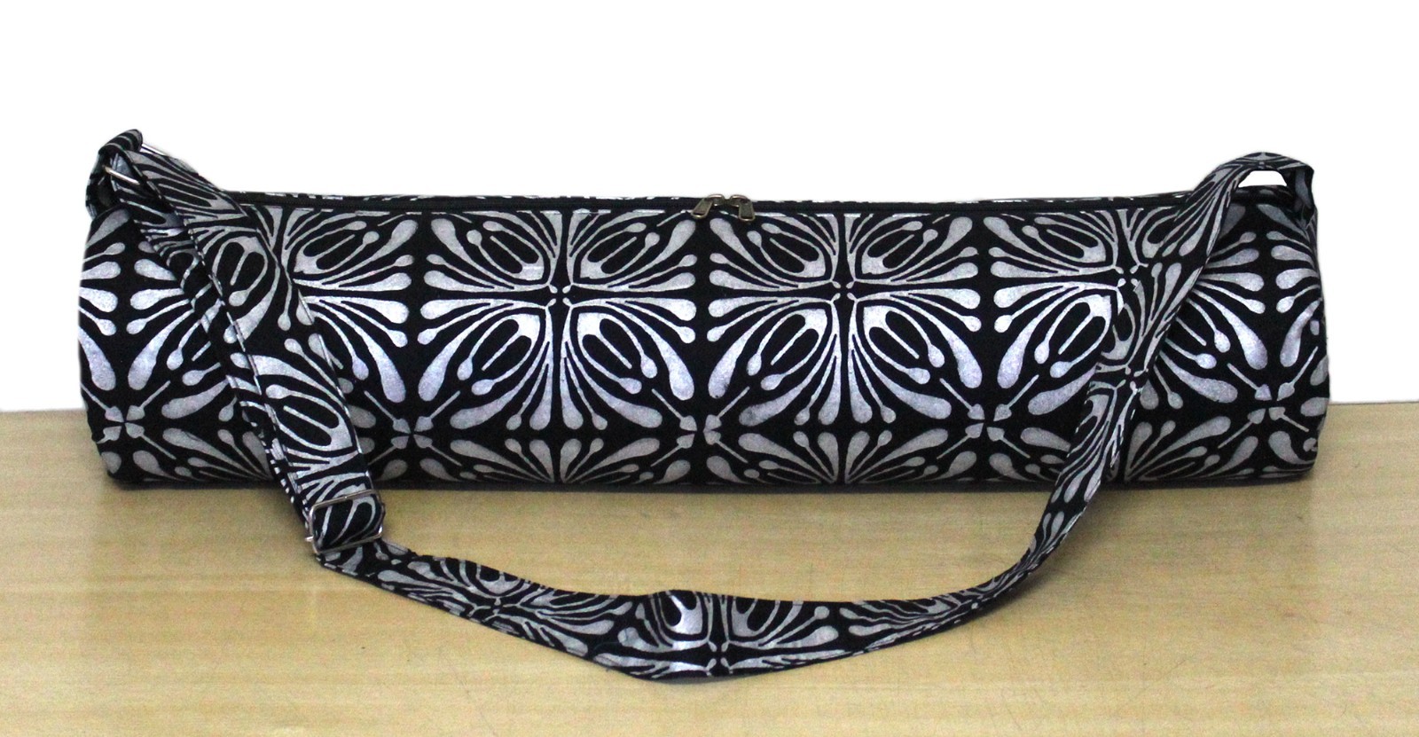 Black Floral Yoga Mat Carrier Bags Hippie Mandala Cotton Bag With Shoulder Strap