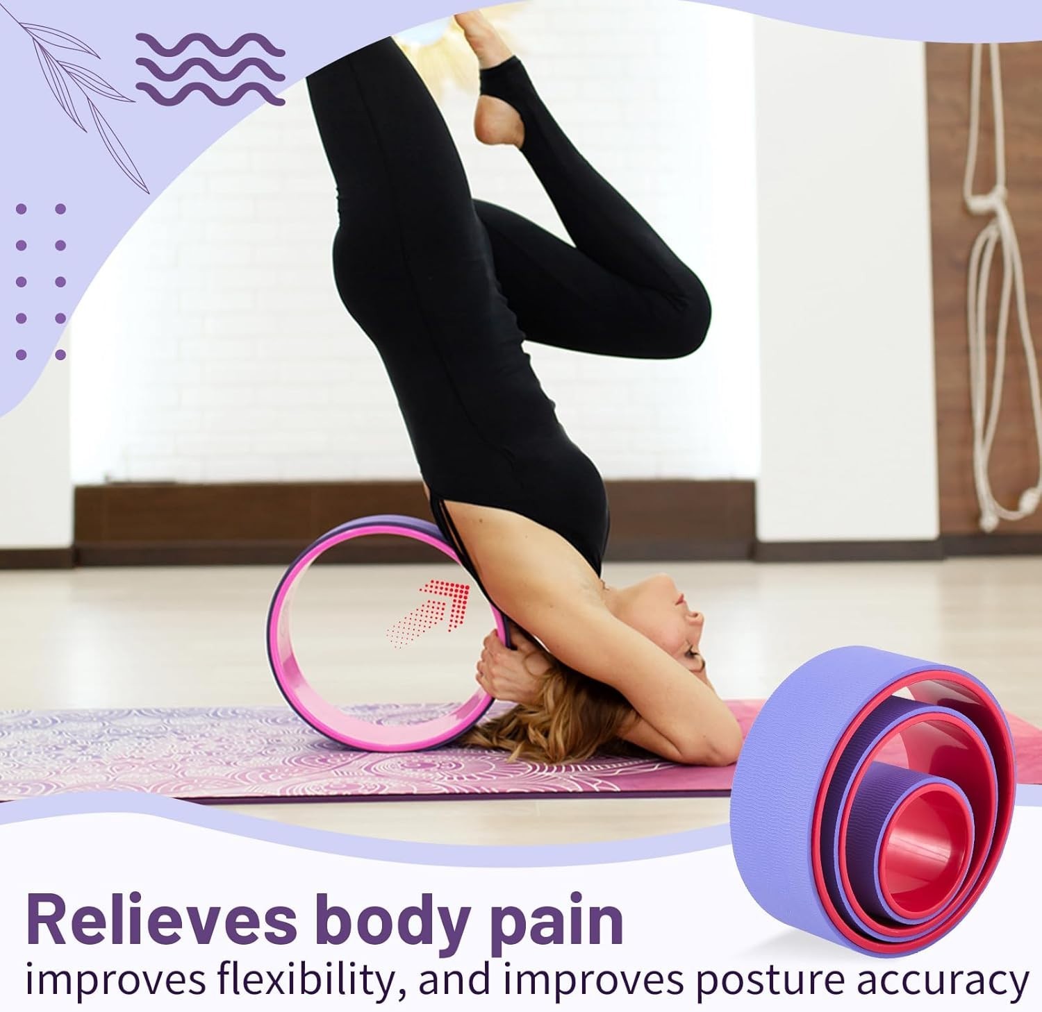 3 Pack ABS Yoga Wheel Set 660 Lbs Foam Roller for Back Pain & Stretching Back…