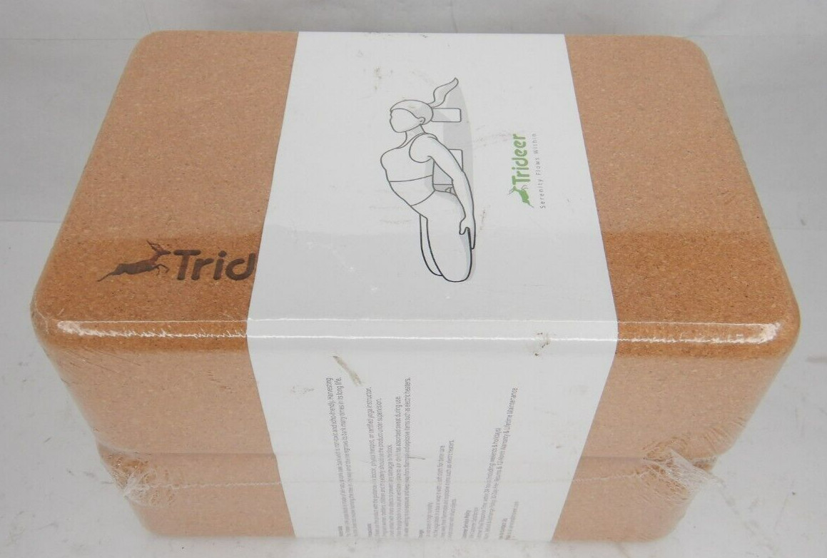 2 Pack Yoga Blocks Natural Cork 9x6x3 High Density ideal