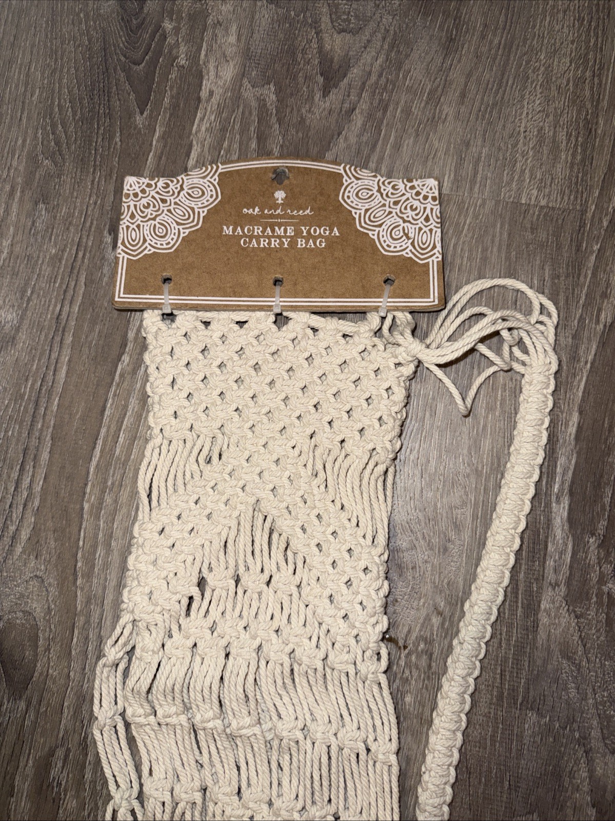 Oak And Reed Macrame Yoga Mat Carry Bag 100% Cotton Boho Made In India NWT