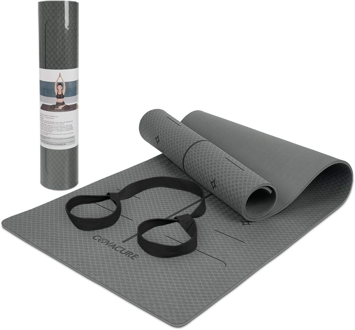 Extra Large Yoga Mat 72&Prime; x 26&Prime; – Non Slip Exercise 8mm Thick Eco Gray