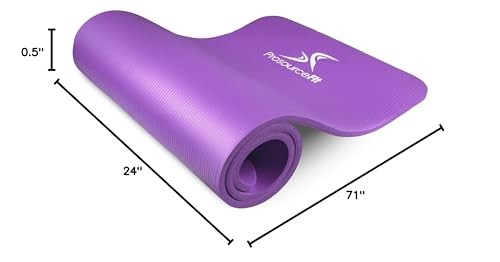 ProsourceFit Extra Thick Yoga and Pilates Mat ½” (13mm), 71-inch 1/2&Prime;, Purple