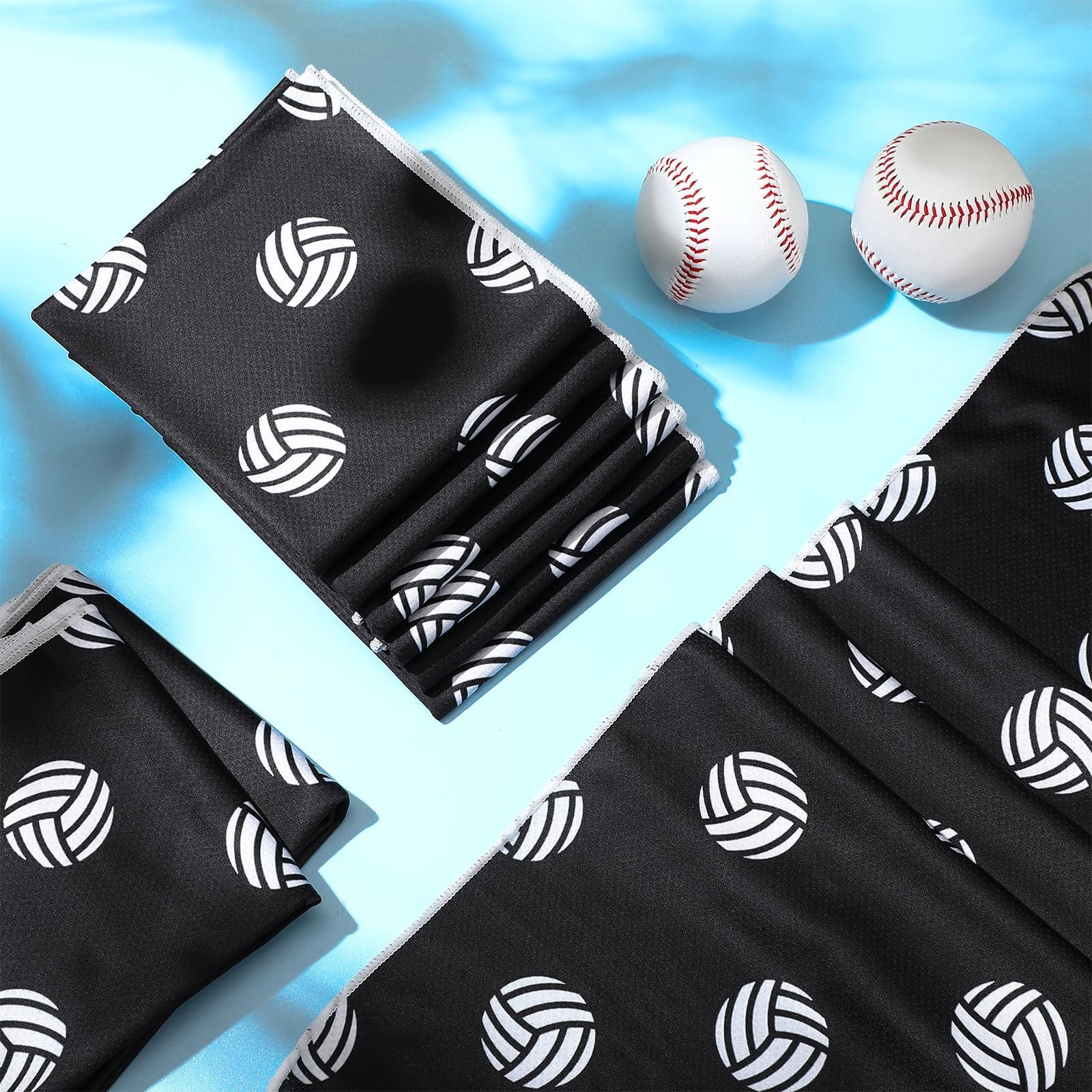 Fuweave 12 Pcs Black White Volleyball Cooling Towel 40 X 12 Inch For Gifts Team