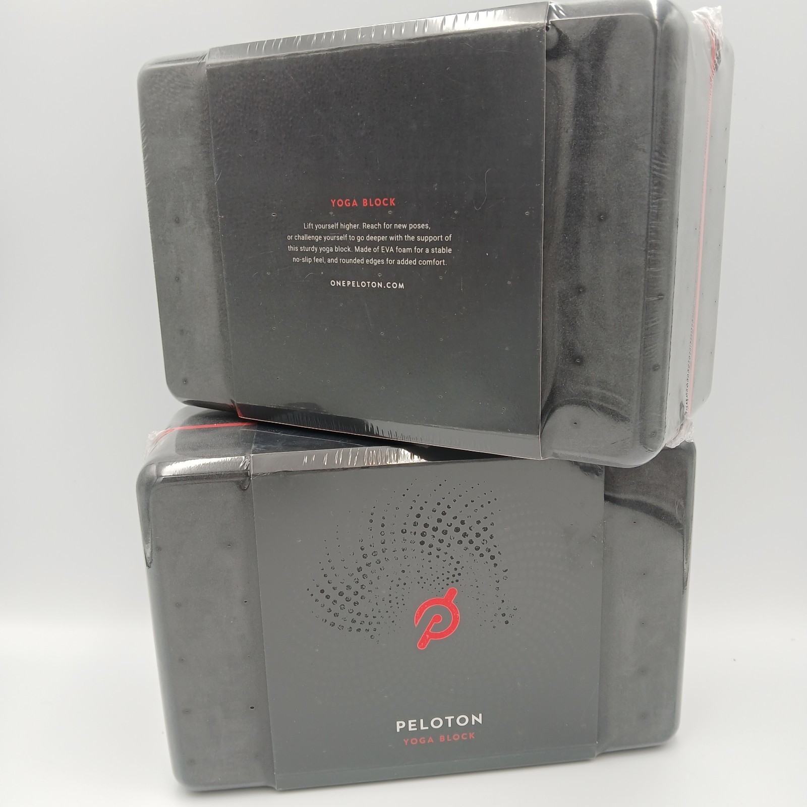 New Sealed Set Of 2 Peloton Black EVA Foam Rubber Yoga Blocks 4&Prime; x 6&Prime; x 9&Prime;