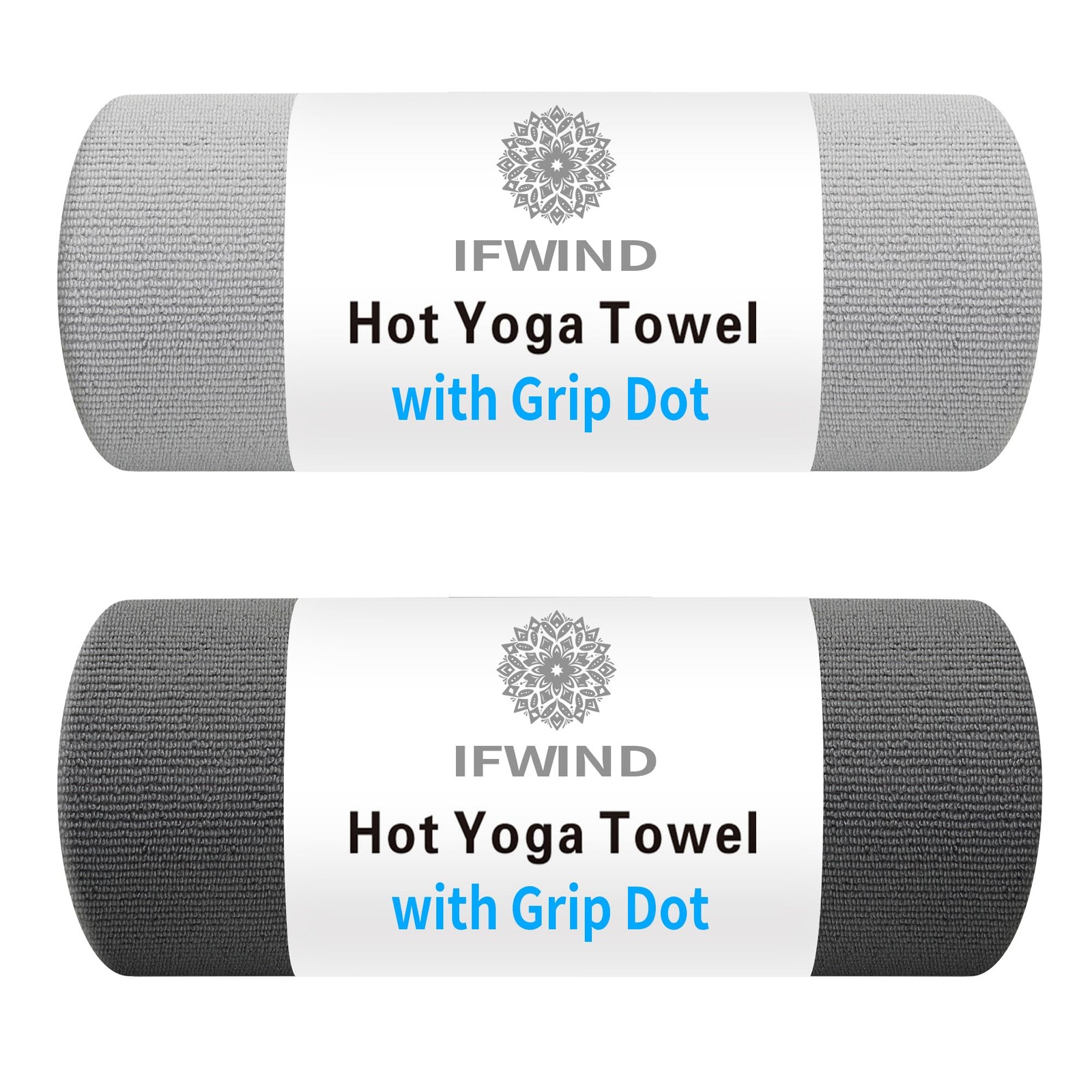 Ifwind 2 Pack Yoga Mat Towels Grip Dotanti-Slip Hot Yoga Towelabsorbent