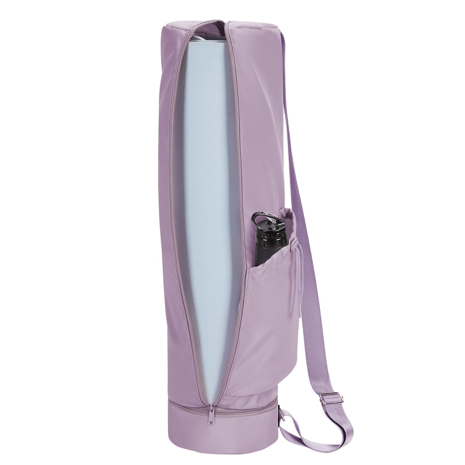 Yoga Mat Bag, Full Zip Cargo Yoga Mat Carrier Bag with Drawstring Water Bottl…
