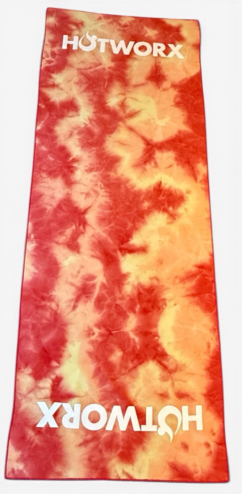 Hotworx Yoga Towel – Tie Dye Orange Red Yellow Non Slip Grip