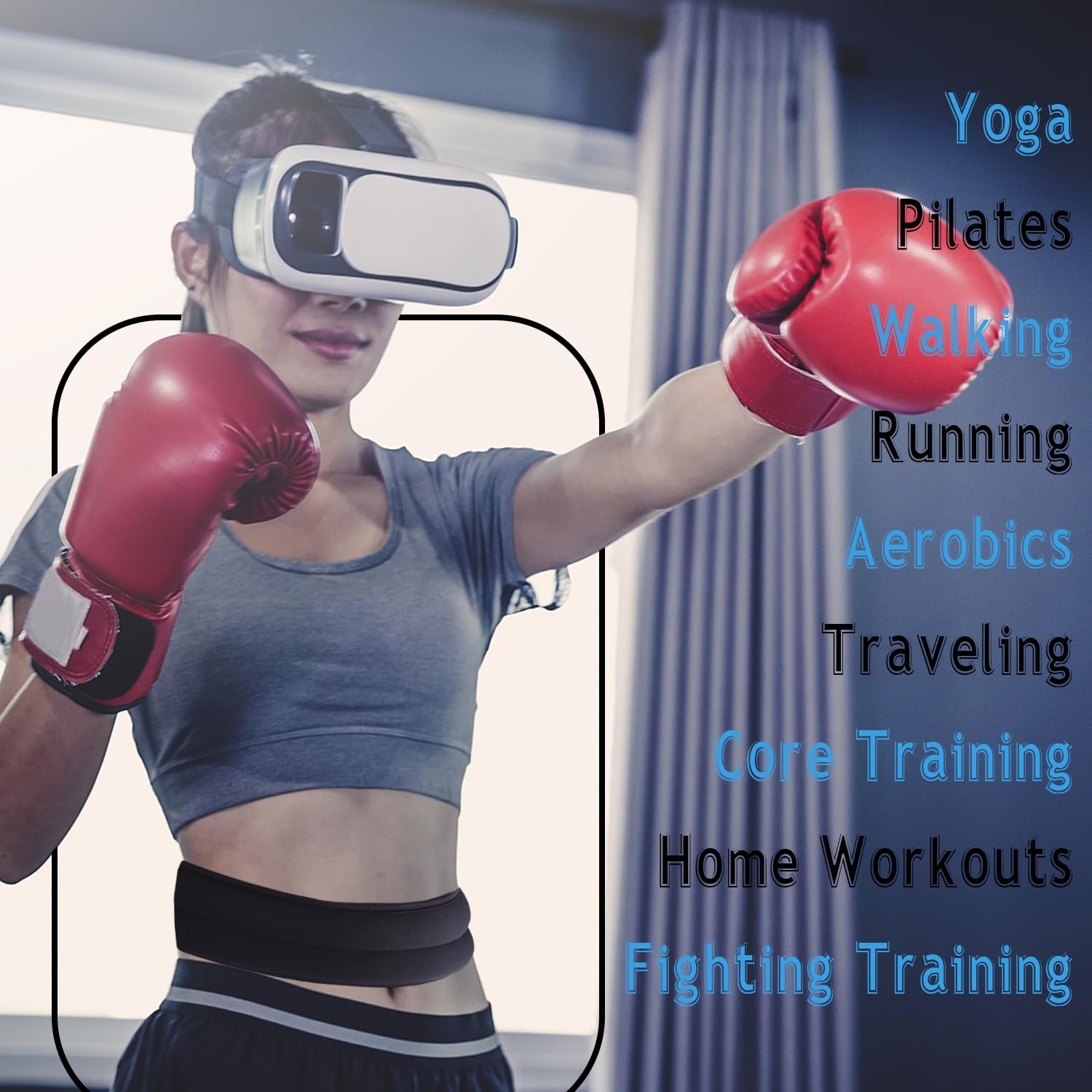 Weighted Belt 30&Prime;-42&Prime;Adjustable Sport Fitness Belt for Abs Strengthening Work…