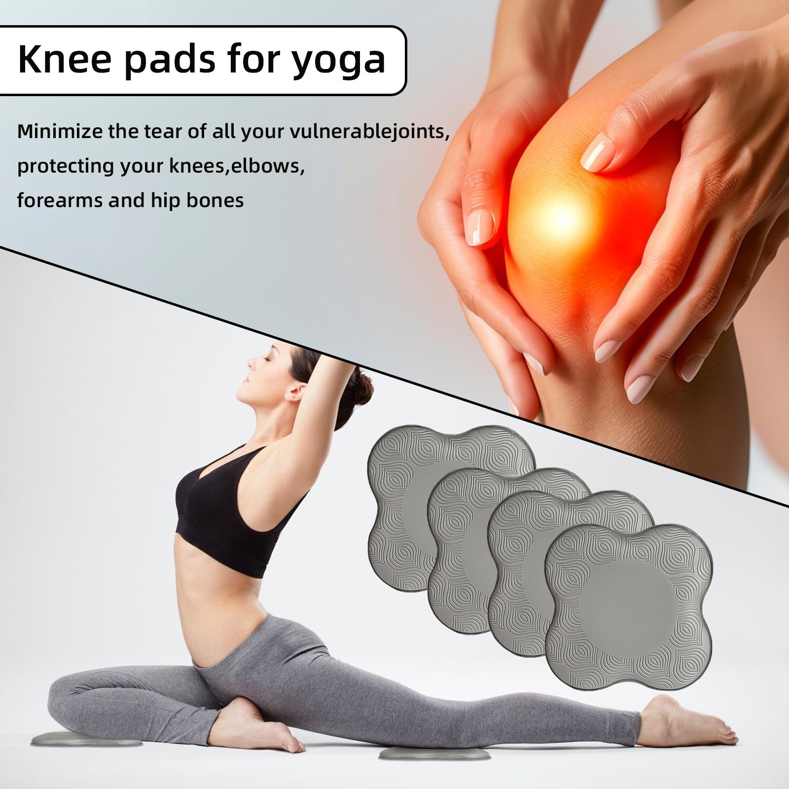 2 PCS Yoga Knee Pad Cushion Extra Thick Knees Elbows Wrist Head Foam Pilates