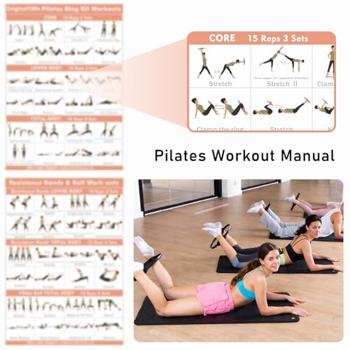 Enigmayime Pilates Ring Kit Adjustable Ankle Wrist Weights Resistance Bands