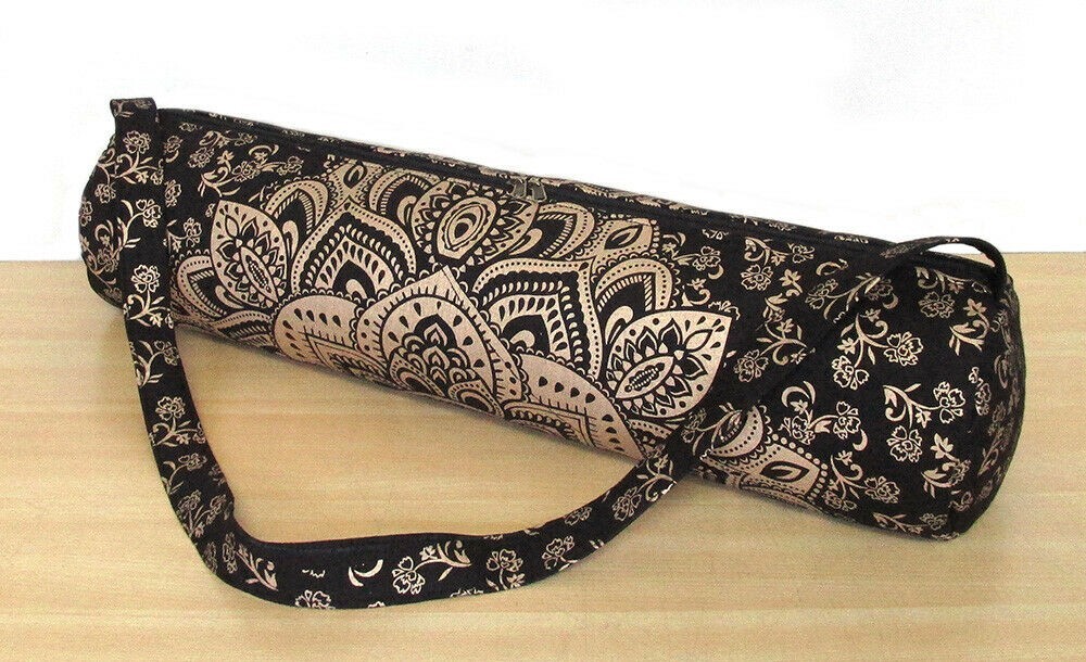 Lot of 10 Yoga Mat Bags Black Gold Mandala Hippie Carry Strap Gym Hippie Gypsy