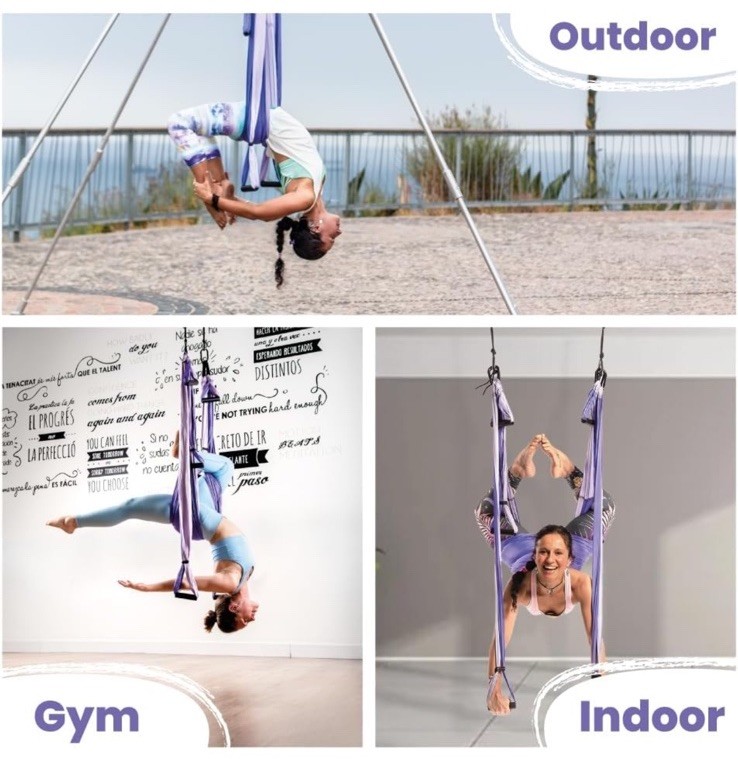 YOGABODY Yoga Trapeze Practice is Everything Ceiling Bar Swing Hooks RARE Purple