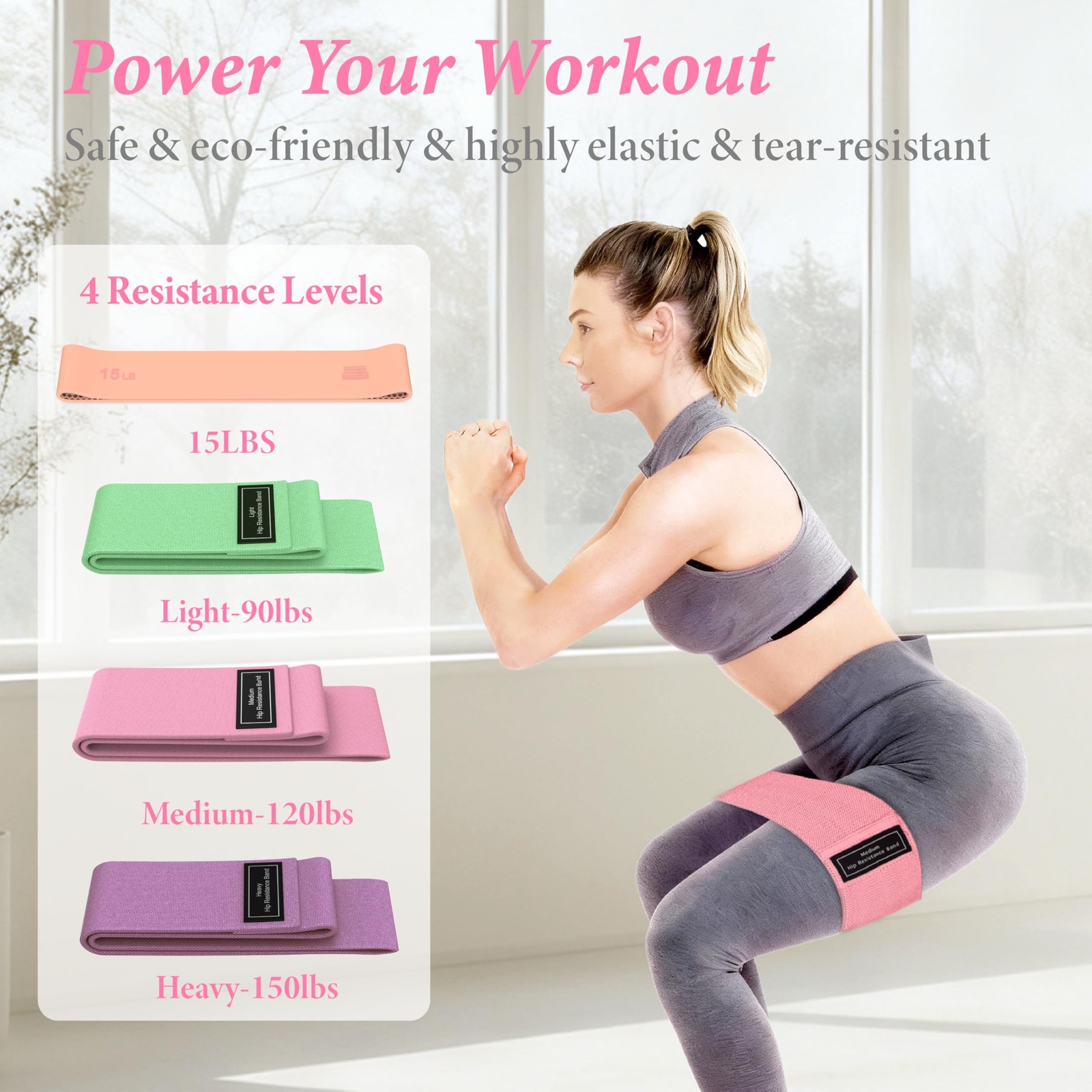 LarFaFa Pilates Kit for Home Workouts, Equipment Ring and Ball Pink