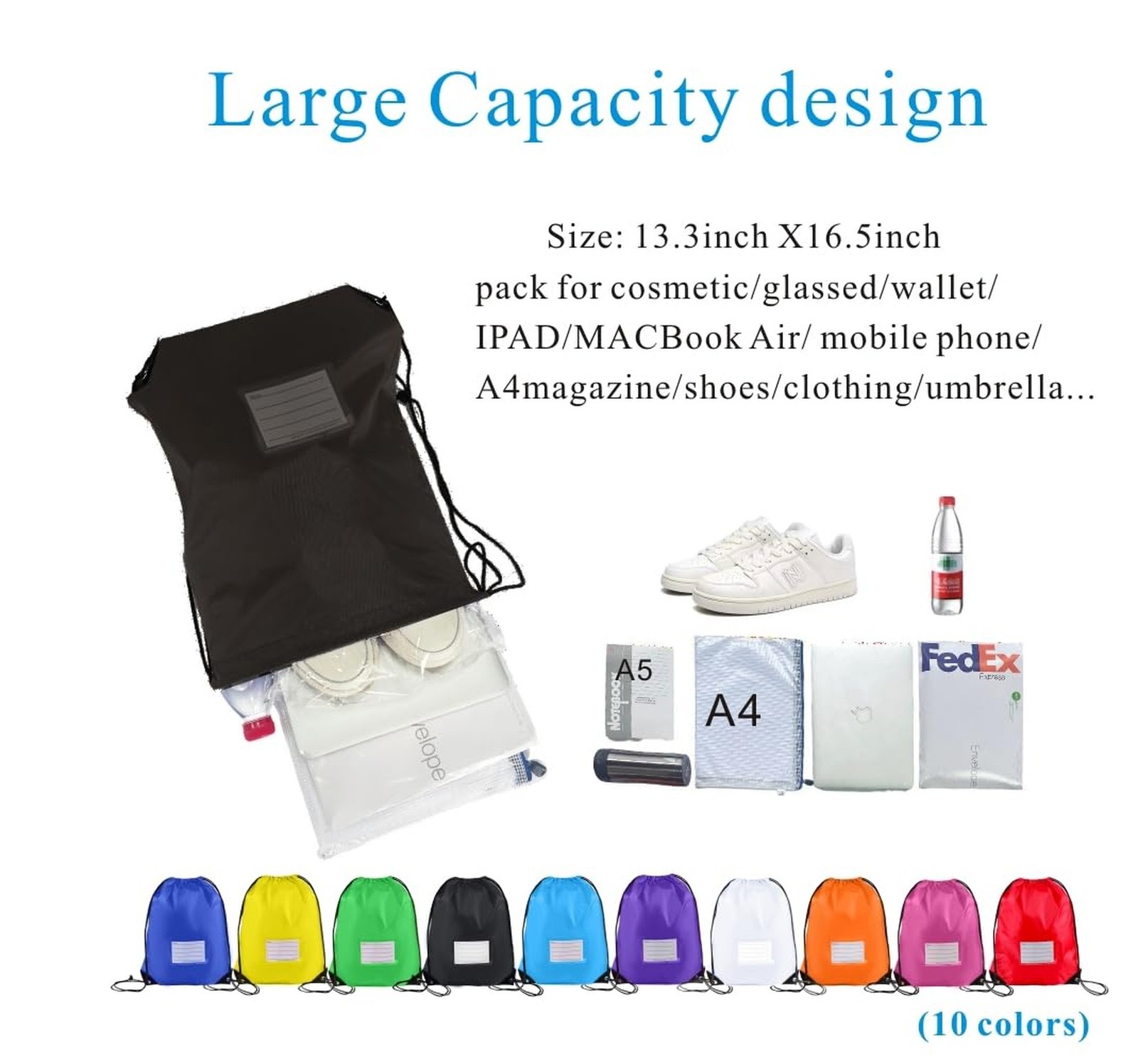 Drawstring Backpack Bulk 20Pcs Draw String Bags DIY Gym Sports Traveling Yoga…
