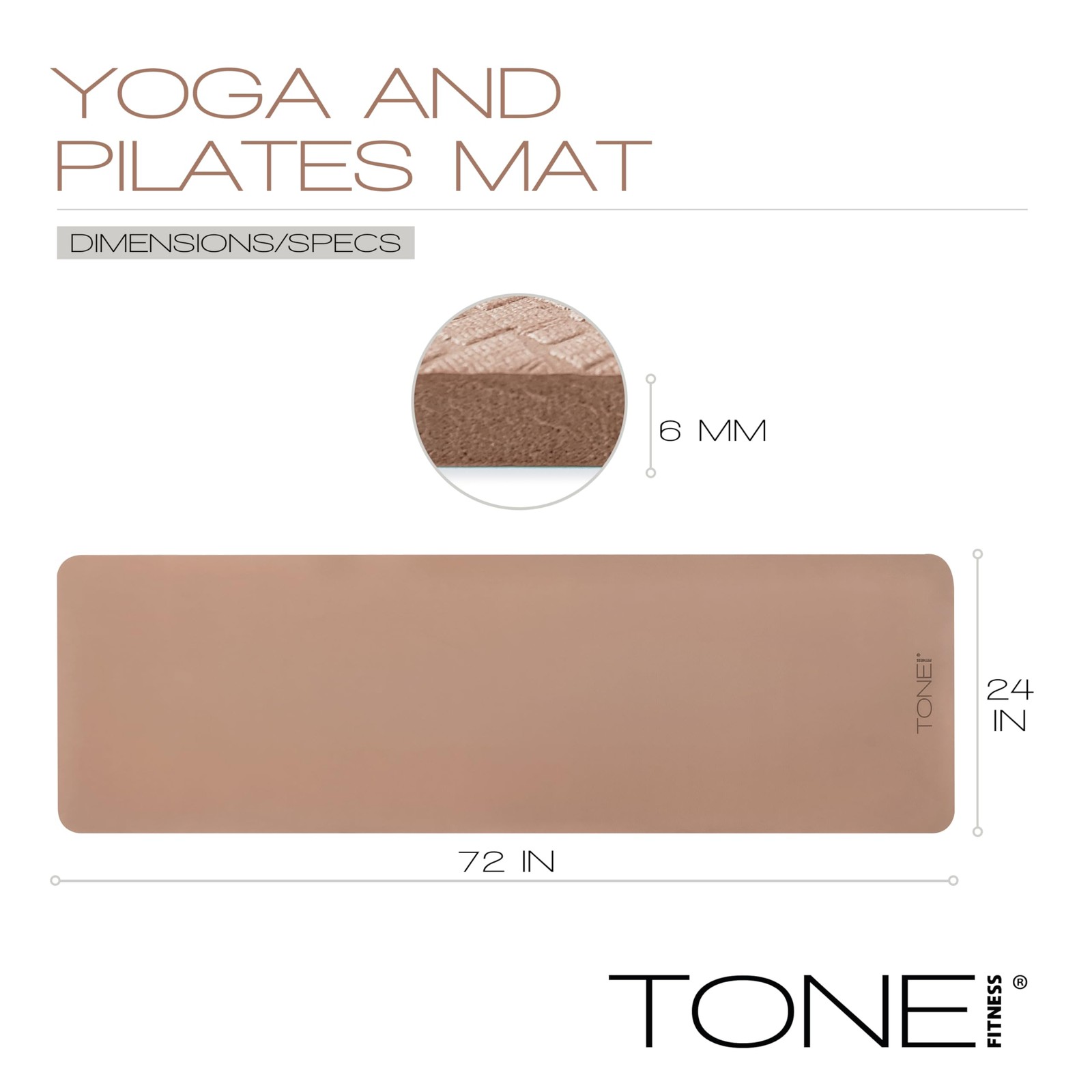 Yoga Mat 1/4&Prime; Thick Non Slip Exercise & Pilates Mat for Home Workouts with Ca…