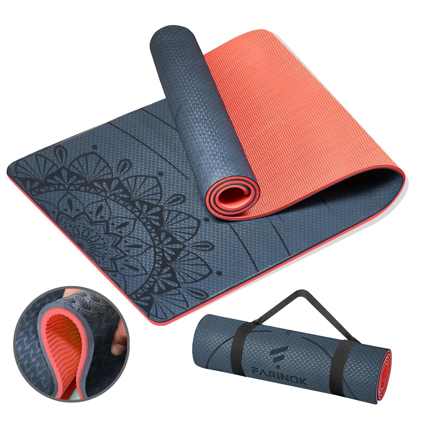 Yoga Mat Extra Thick 9MM, High Density Exercise Mats Non Slip for Home Workou…