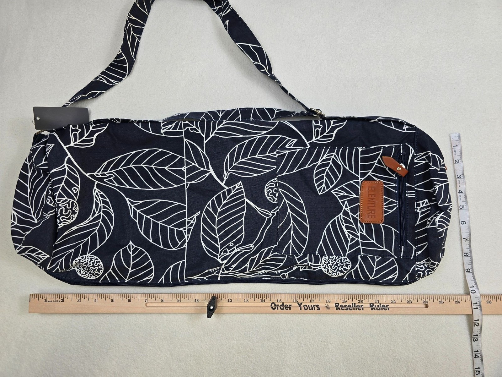 Elenture Yoga Mat Bag With Leaf Pattern Adjustable Shoulder Strap Lightweight