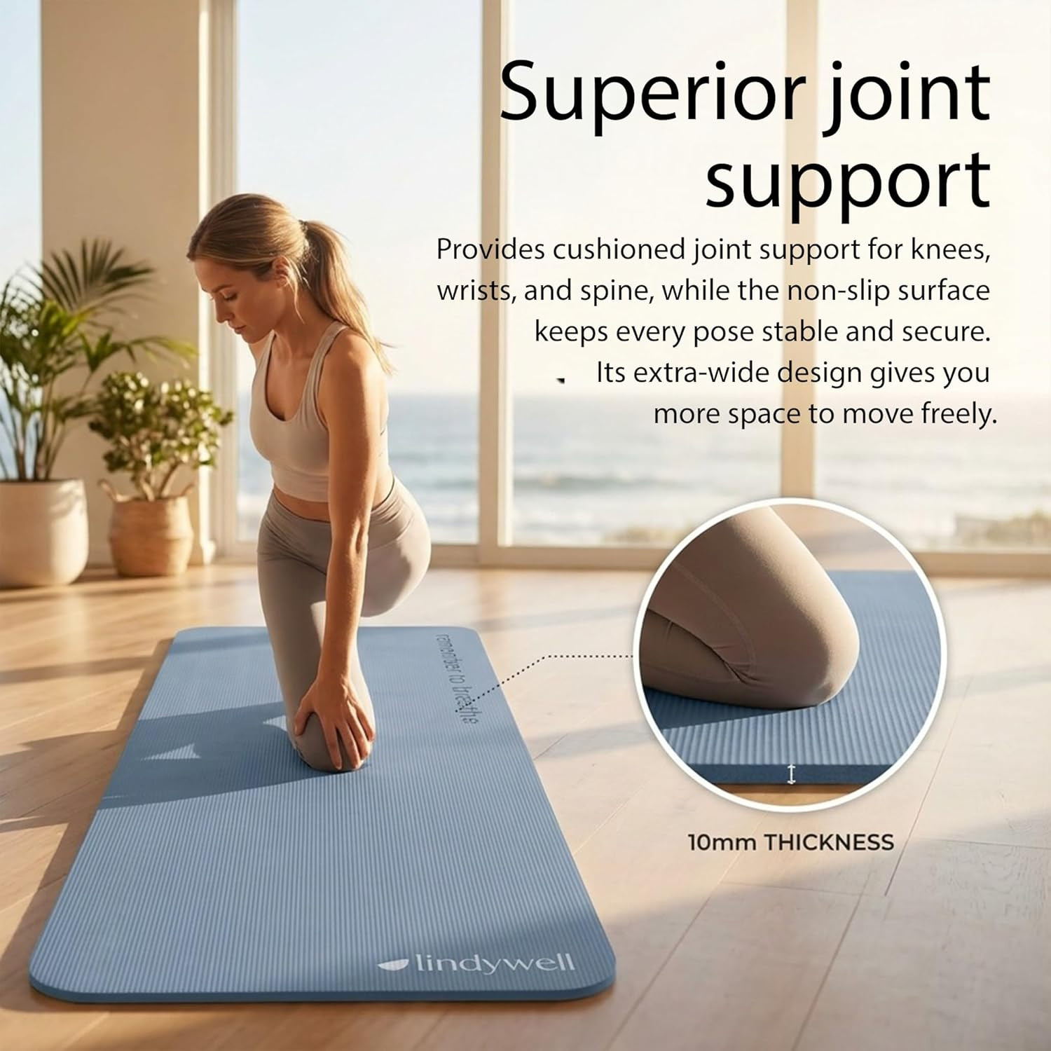 Non-Slip Pilates Yoga Mat – 6Ft x 26In, 6Mm, 8Mm, 10Mm Thickness Options