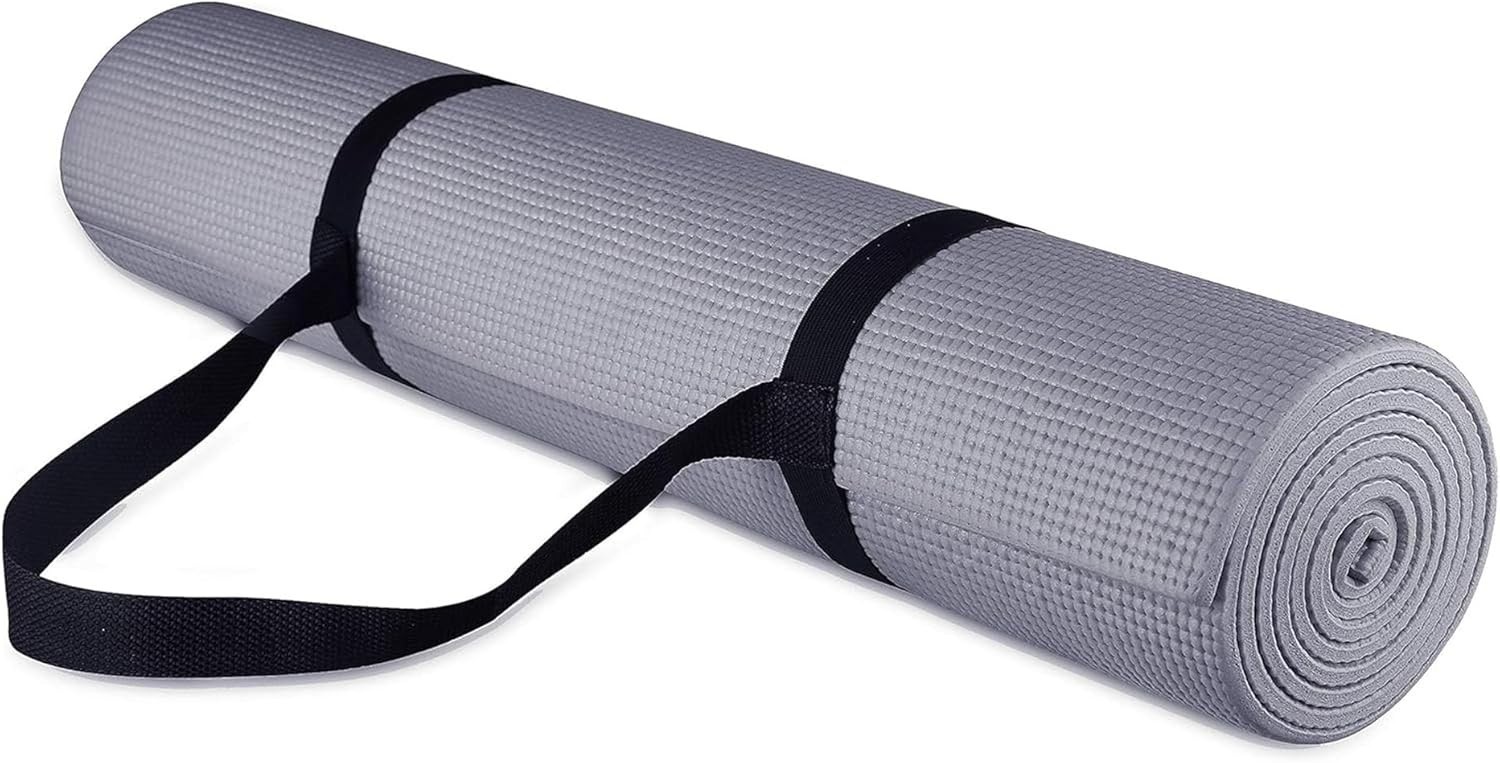 Eco-Friendly 1/4-Inch Non-Slip Yoga Mat with Carry Strap – Multiple Colors