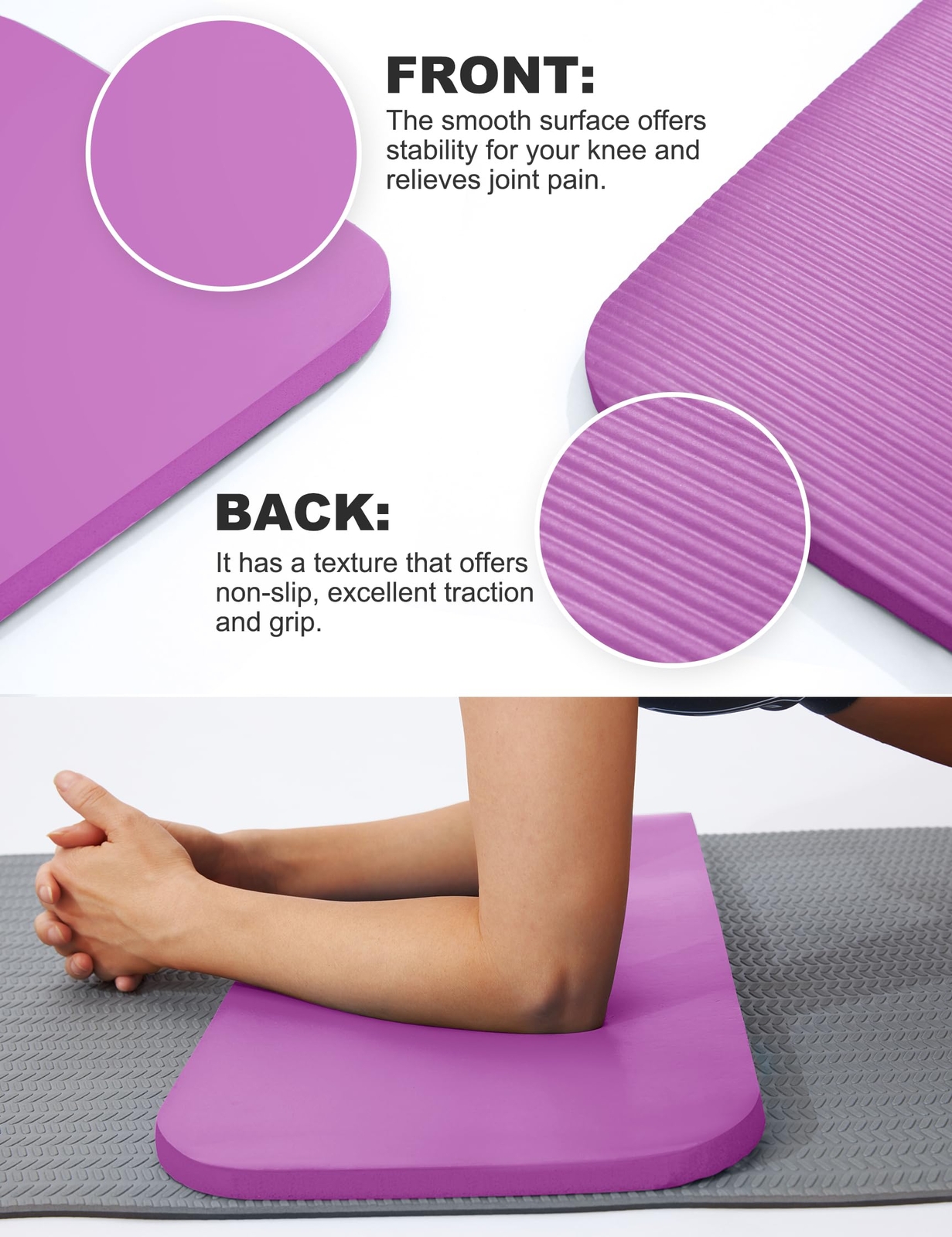 IUGA Yoga Knee Pads Cushion Non-Slip Knee Mat Extra Padding – Support for Kne…