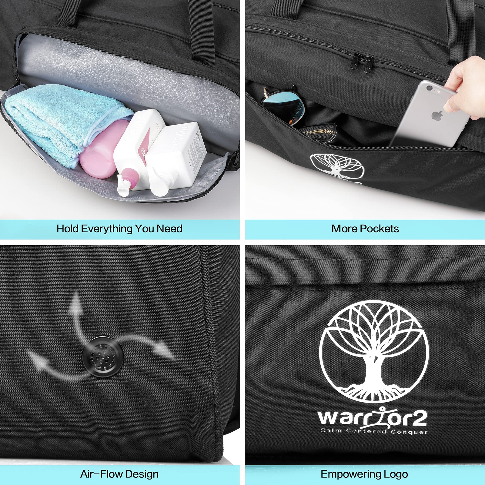 Yoga Mat Bag Carrier with 8-Pocket & Wet Pocket, Air Vent | Large Yoga Mat Ho…