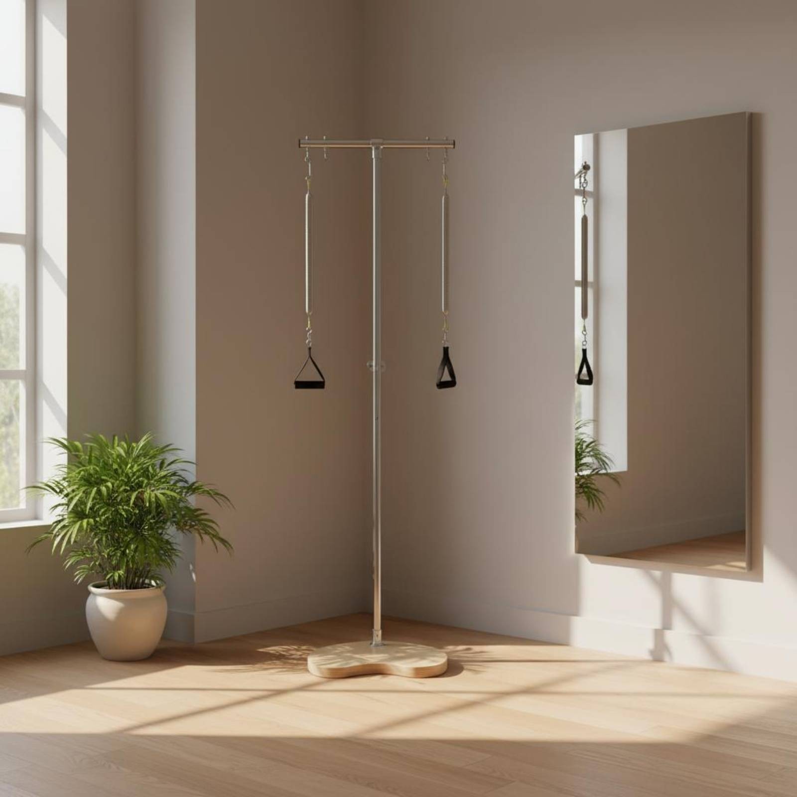 Pilates Ped-O-Pull Tension Straps Freestanding Pilates Frame Metal Post