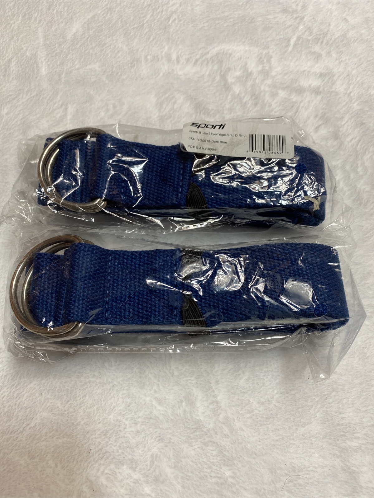Sporti Studio Pair 6 Foot Yoga Straps D-Ring Dark Blue Quantity 2